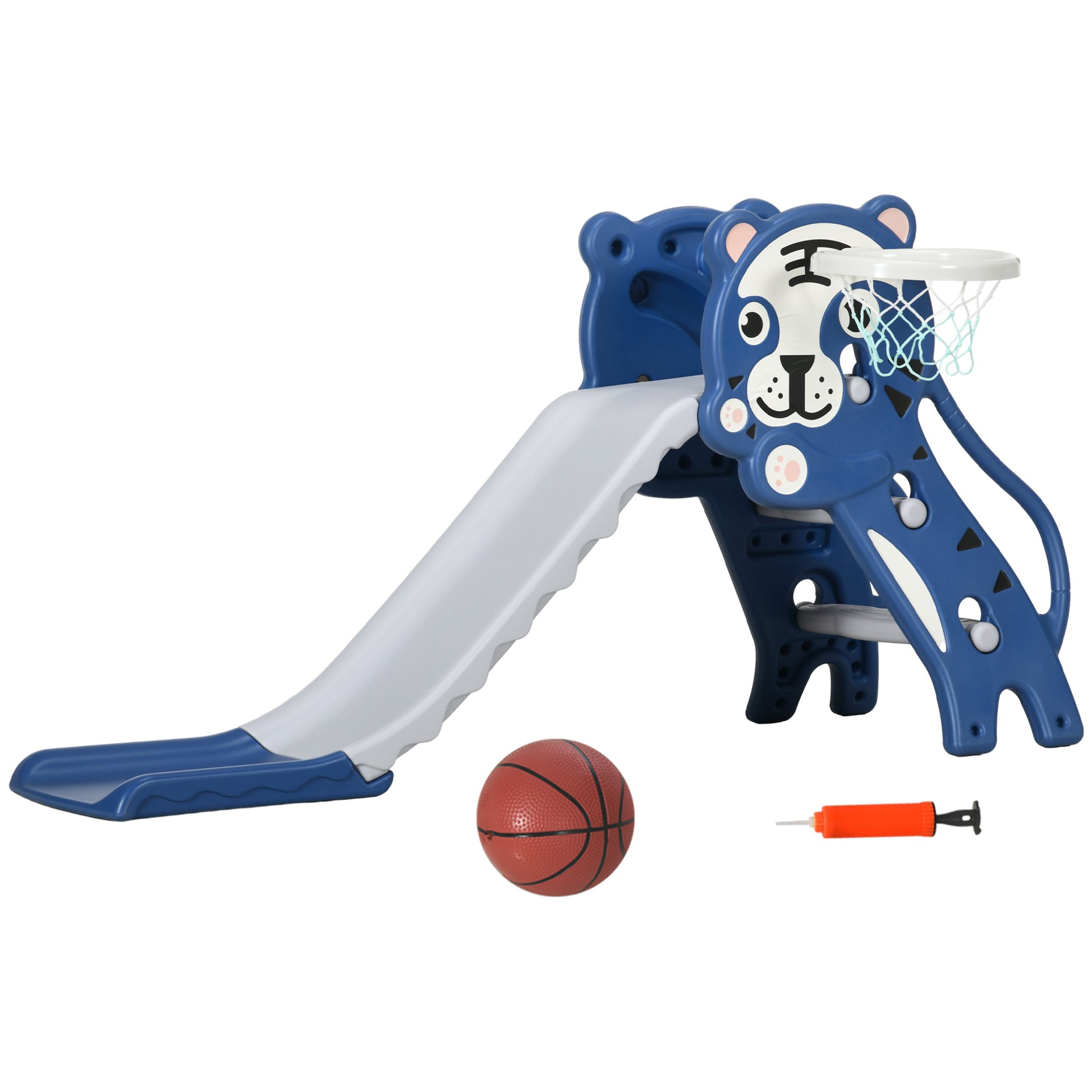 3 in 1 Baby Slide for Indoor Use with Climber, Basketball Hoop