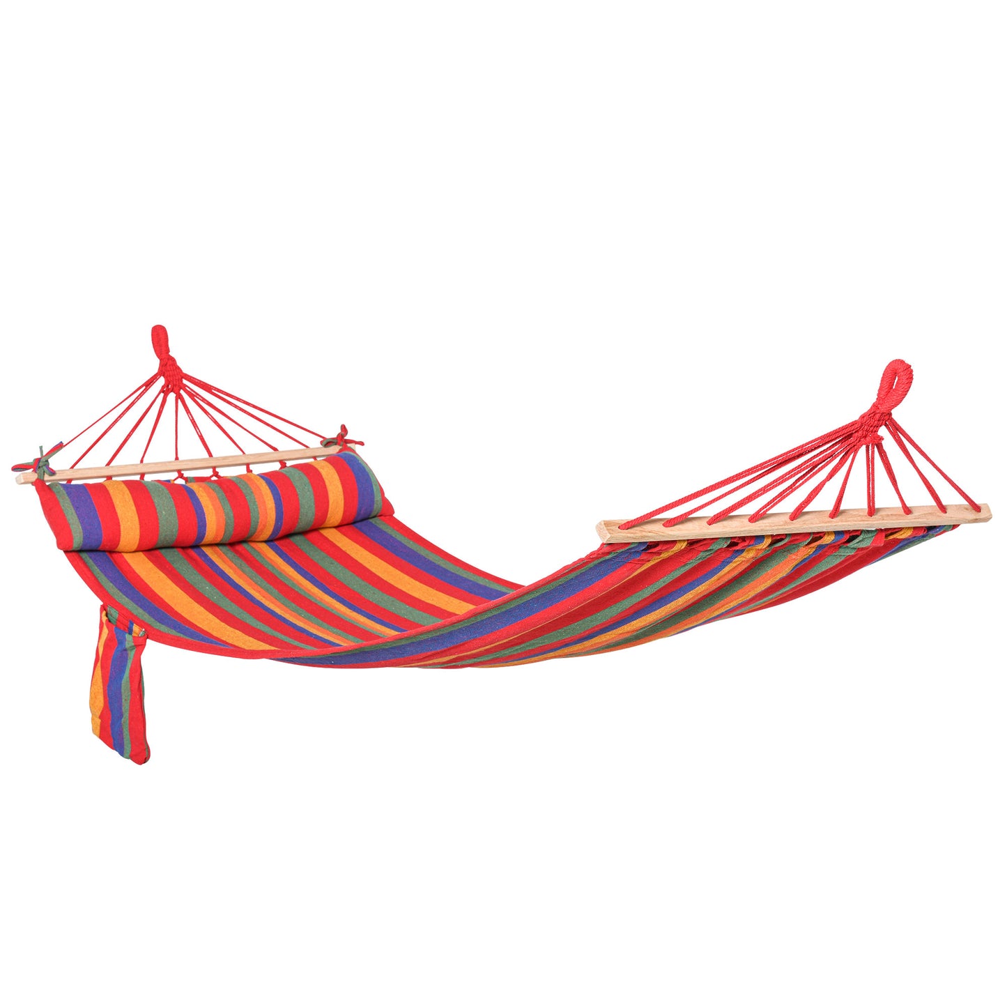 Cotton Hammock, Soft Portable Swing Sleeping w/ Headrest & Side