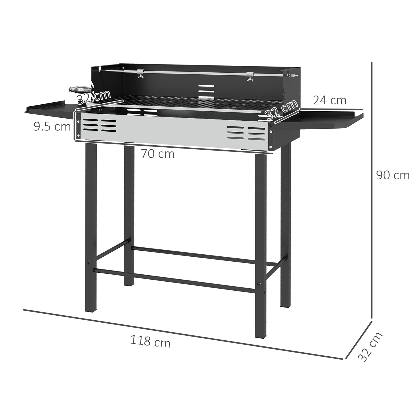 BBQ Rotisserie Grill Roaster Charcoal Spit Roasting Machine