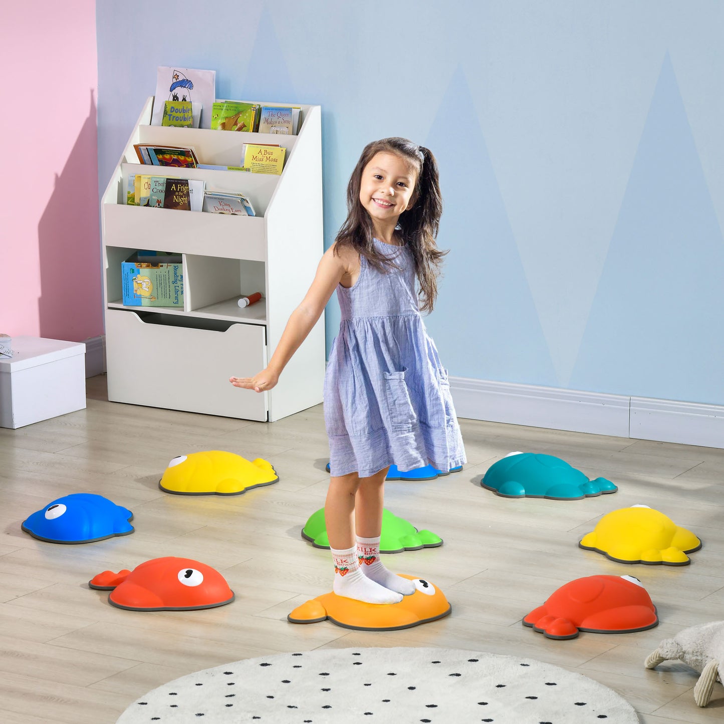 9 Pcs Balance Stepping Stones Kids for Sensory with Non-slip Edge