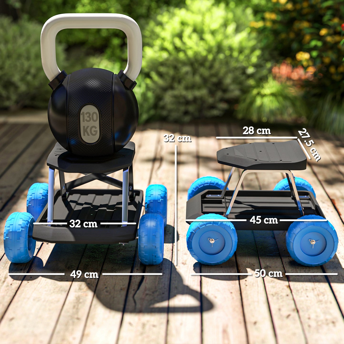 Garden Storage Cart, with Top Seat