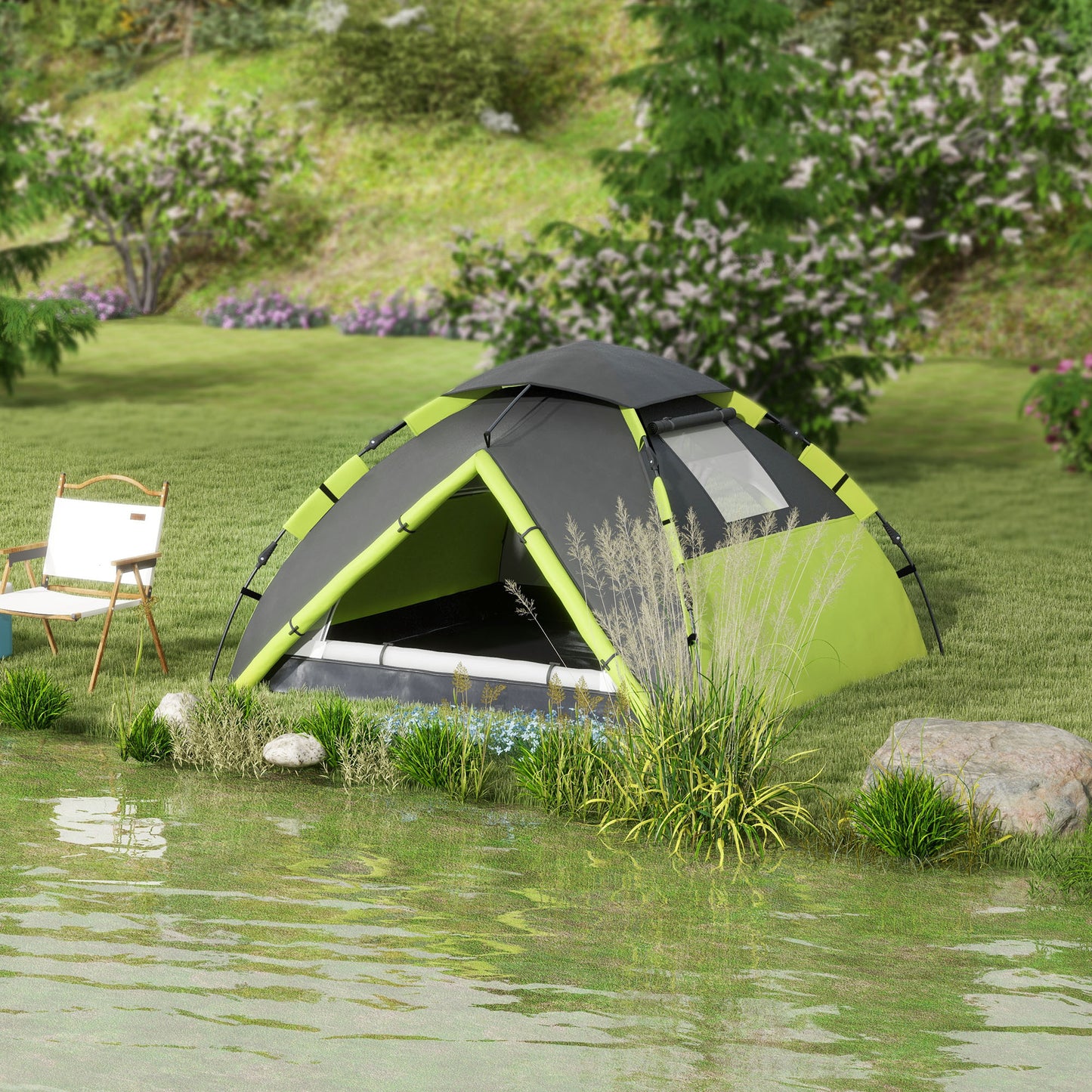 Two-Man One Room Camping Tent, with Accessories