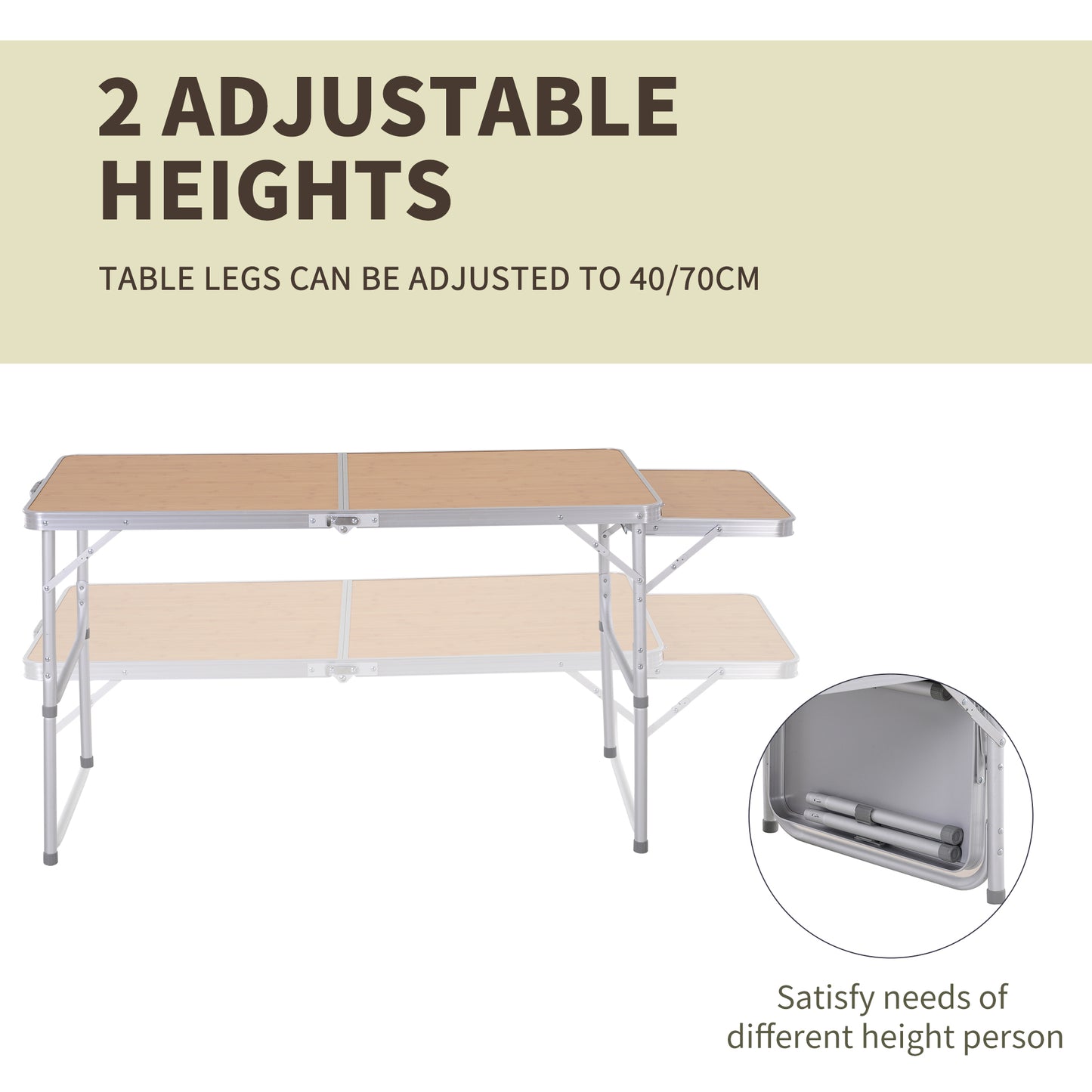 Aluminium MDF-Top 4ft Folding Portable Outdoor Table