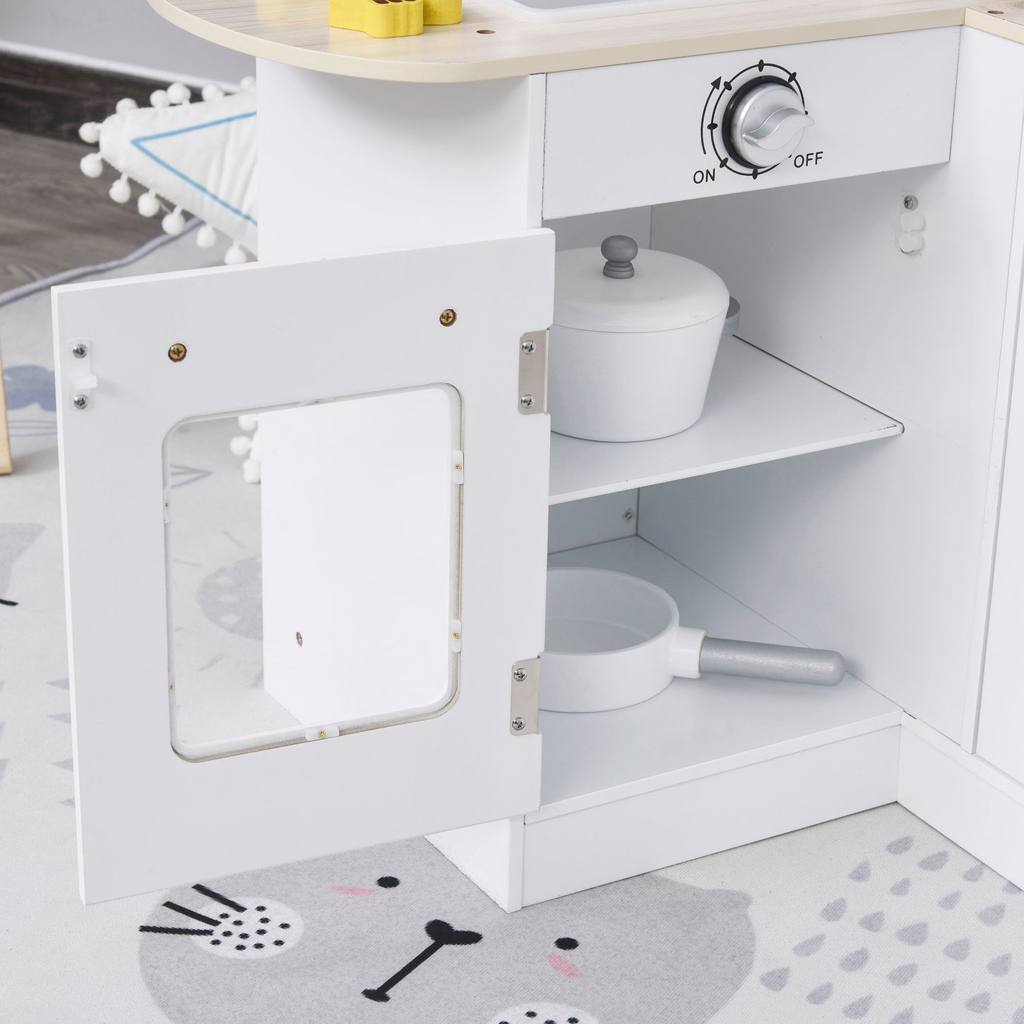Kids Play Kitchen Wooden Toy Kitchen Cooking Set for Children