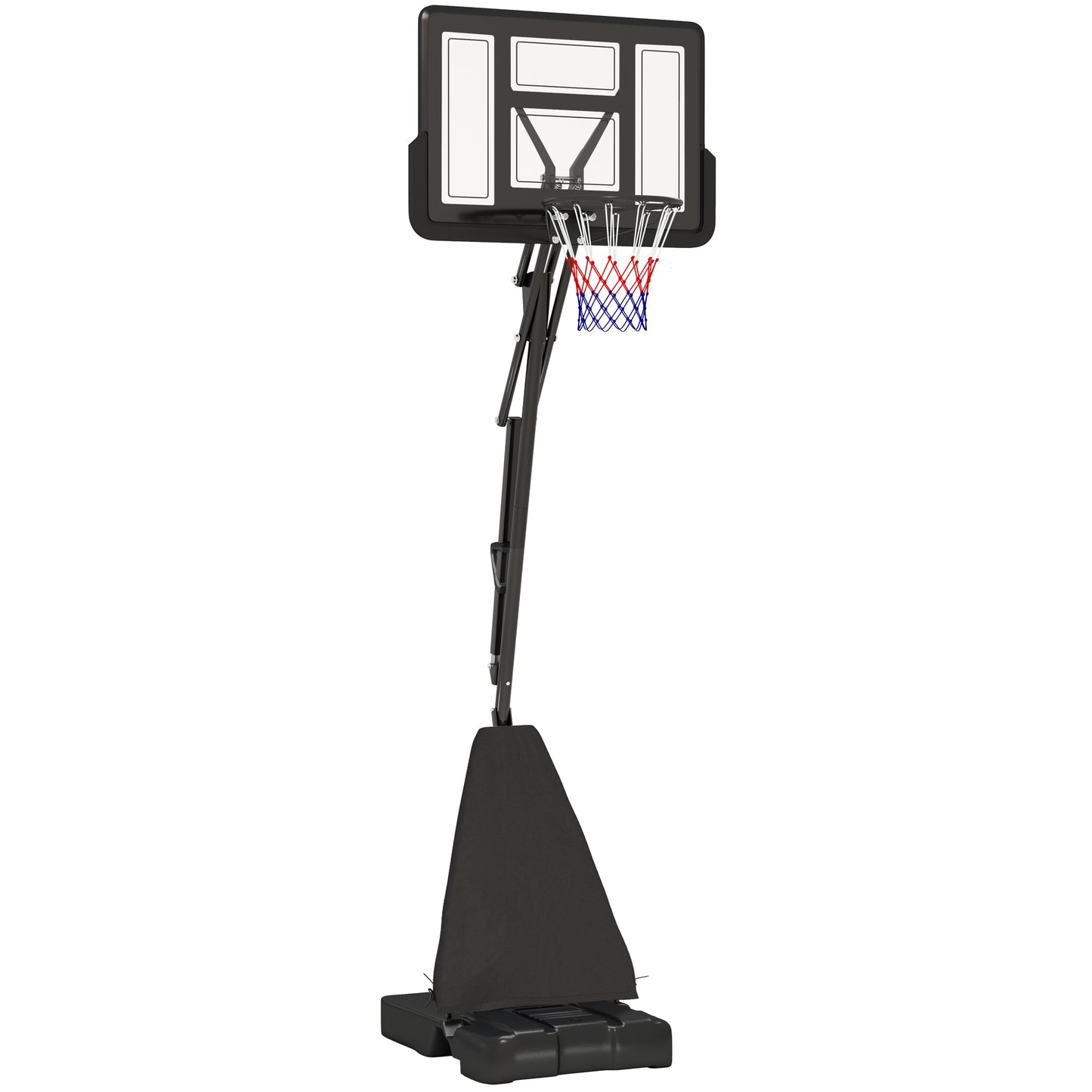 245-305cm Adjustable Basketball Hoop and Stand, with Wheels