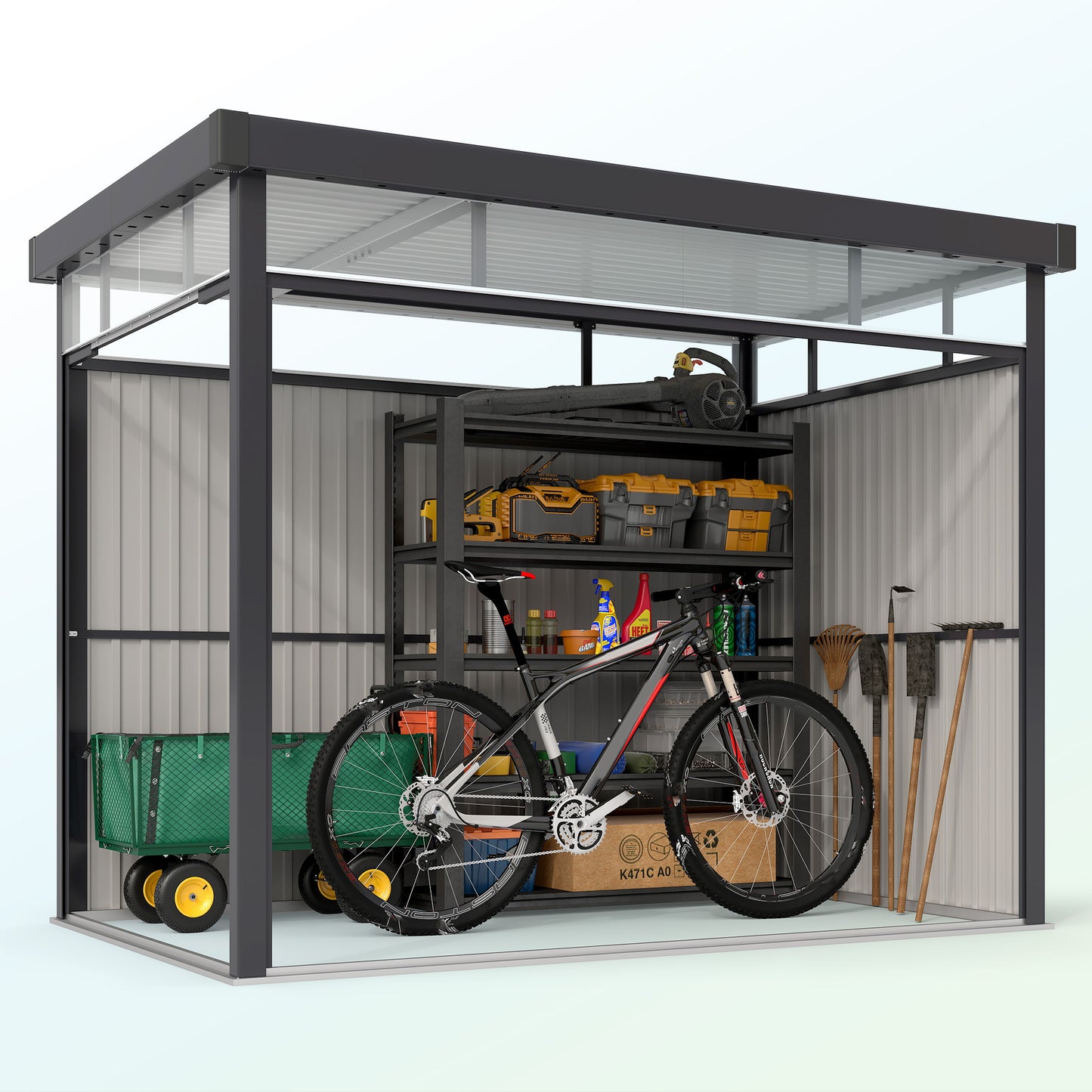 5.3 x 8.5ft Galvanised Steel Garden Shed