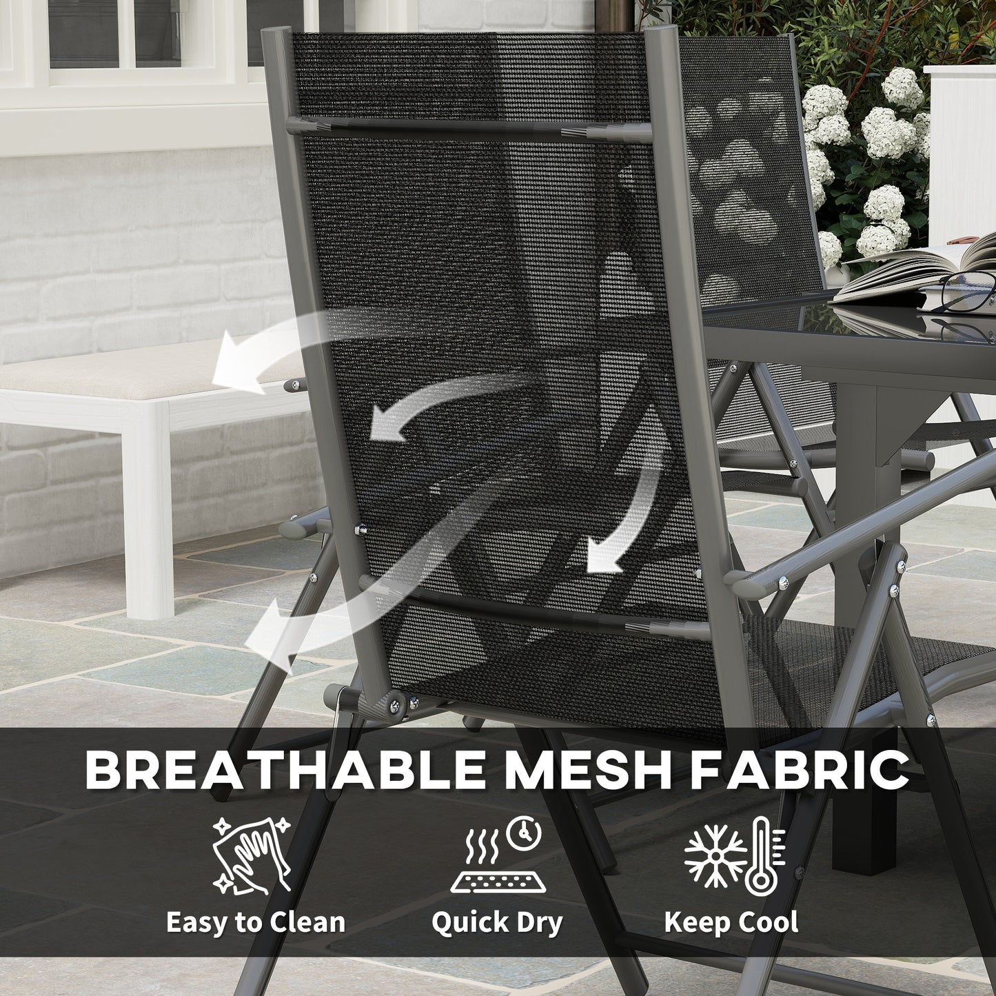 7 Piece Outdoor Dining Set with Extendable Table