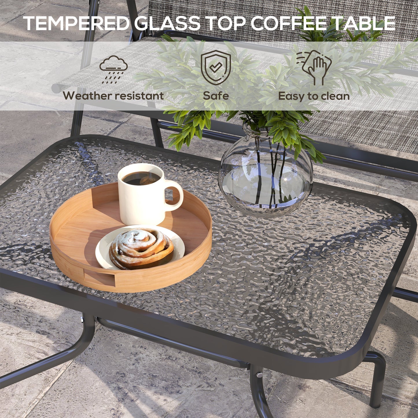 Four-Piece Metal Garden Sofa Set
