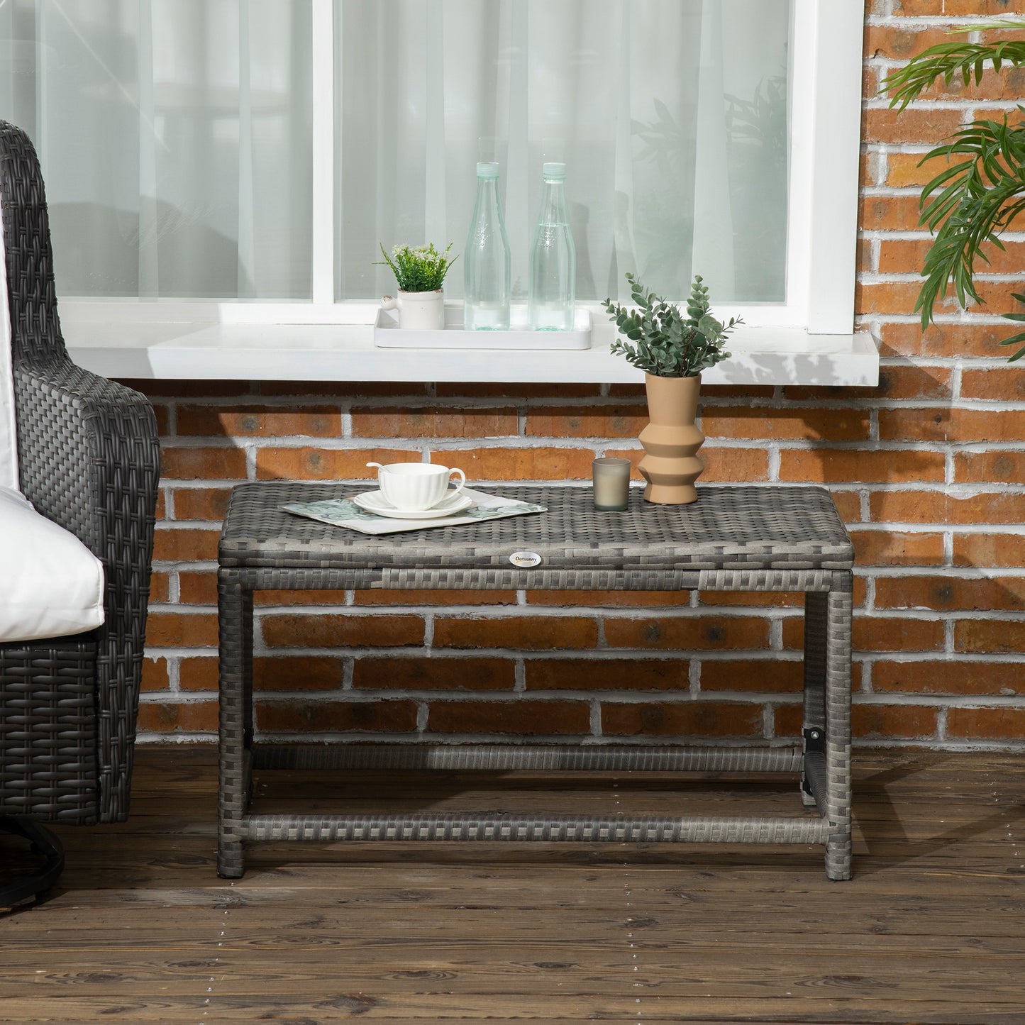 Outdoor Coffee Table, Garden PE Rattan Side Table (1)