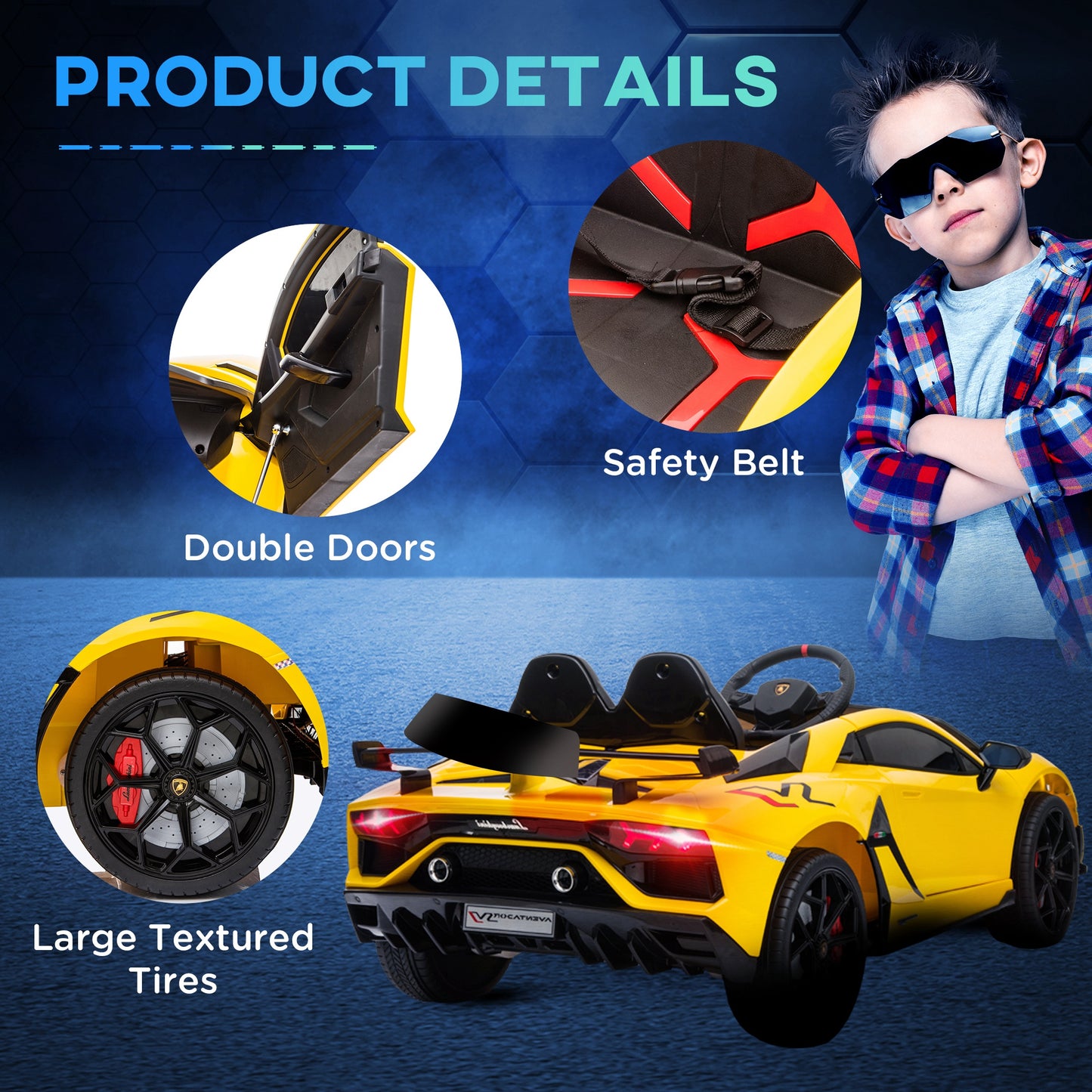 Lamborghini Aventador Licensed 12V Kids Electric Ride On Car Racing