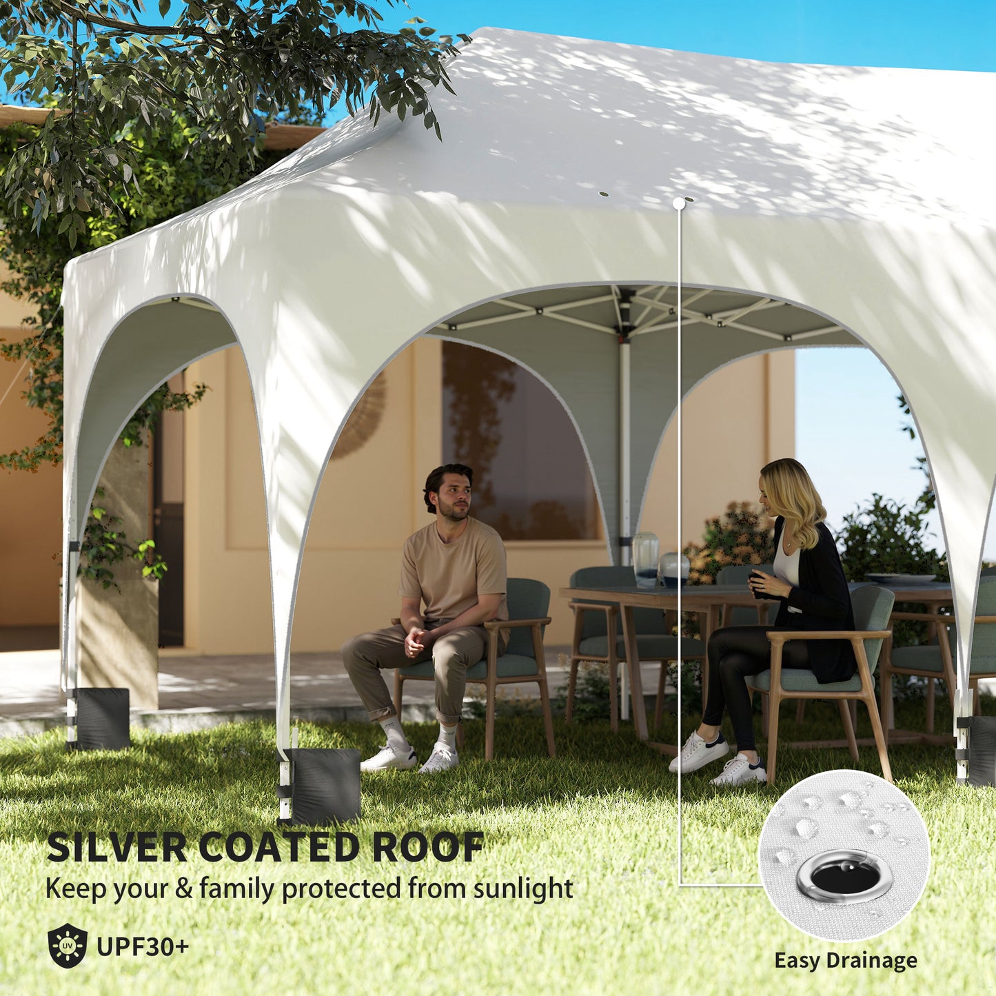 3 x 6m Pop Up Gazebo Shelter with Sides, 6 Sandbags (1)
