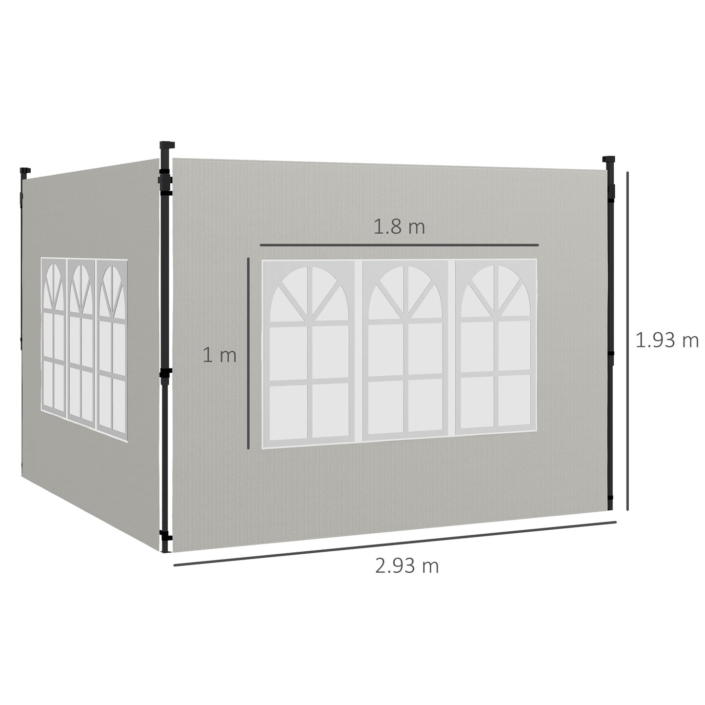 Gazebo Side Panels, Sides Replacement with Window (1)