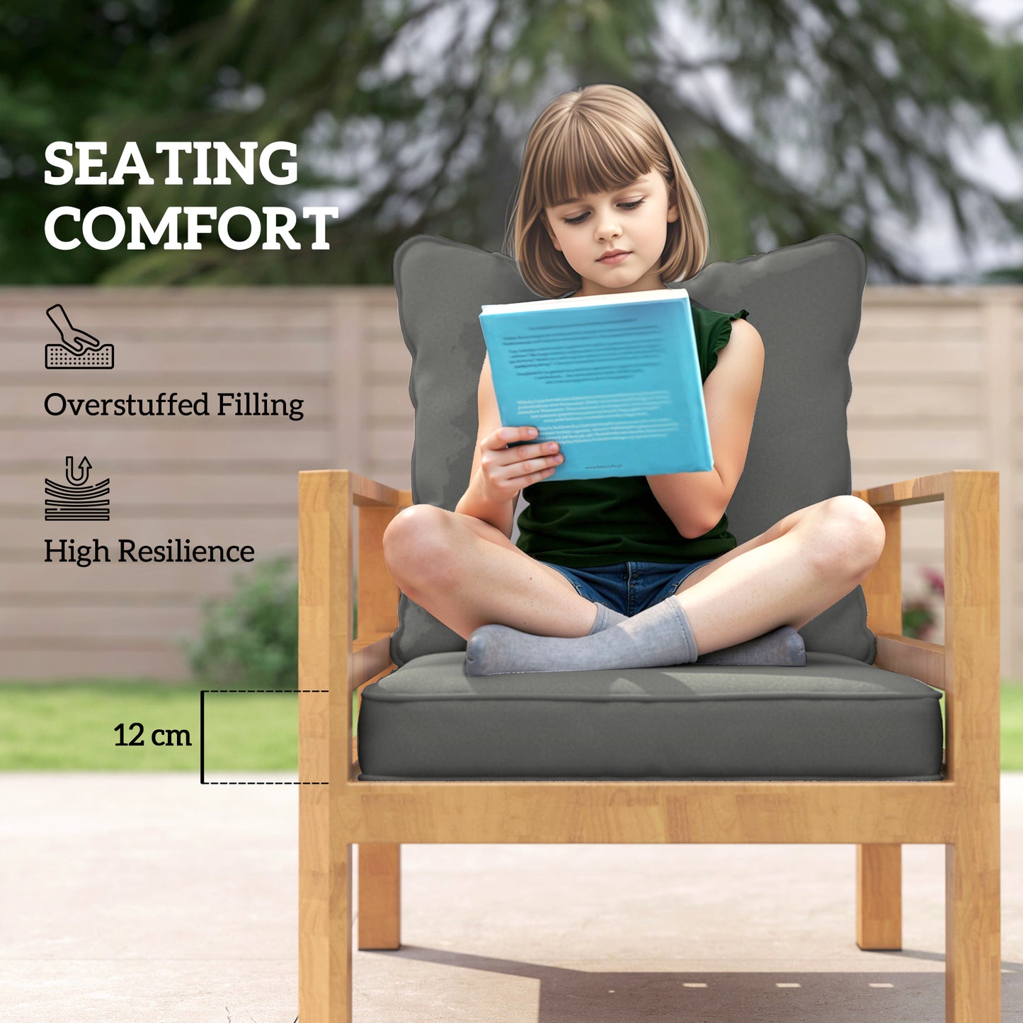 Seat and Back Padded Cushion Set, CUSHION ONLY