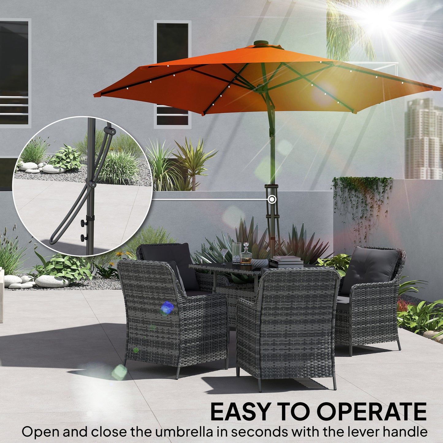 3(m) Solar LED Cantilever Parasol