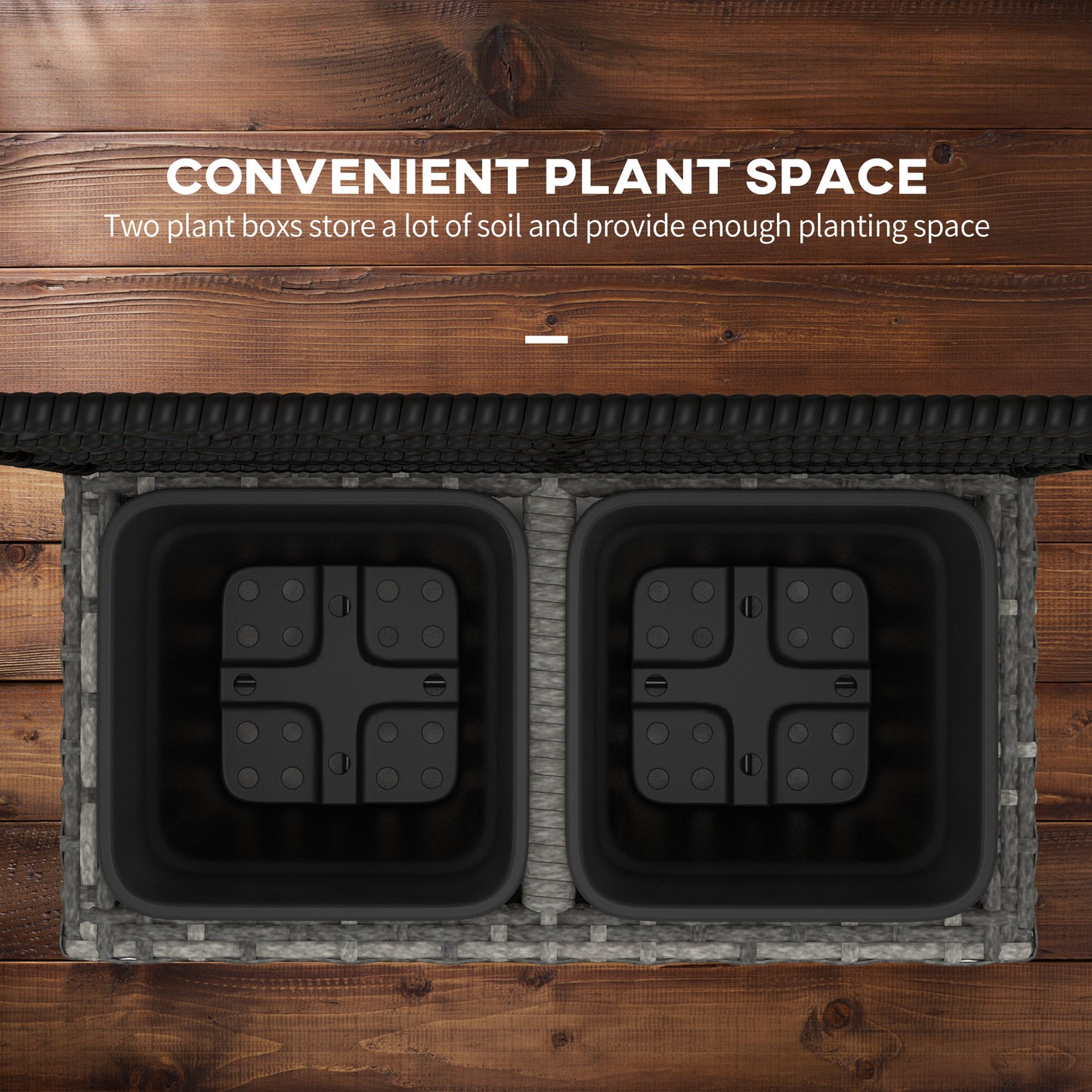 22 L Rattan Planter with Trellis