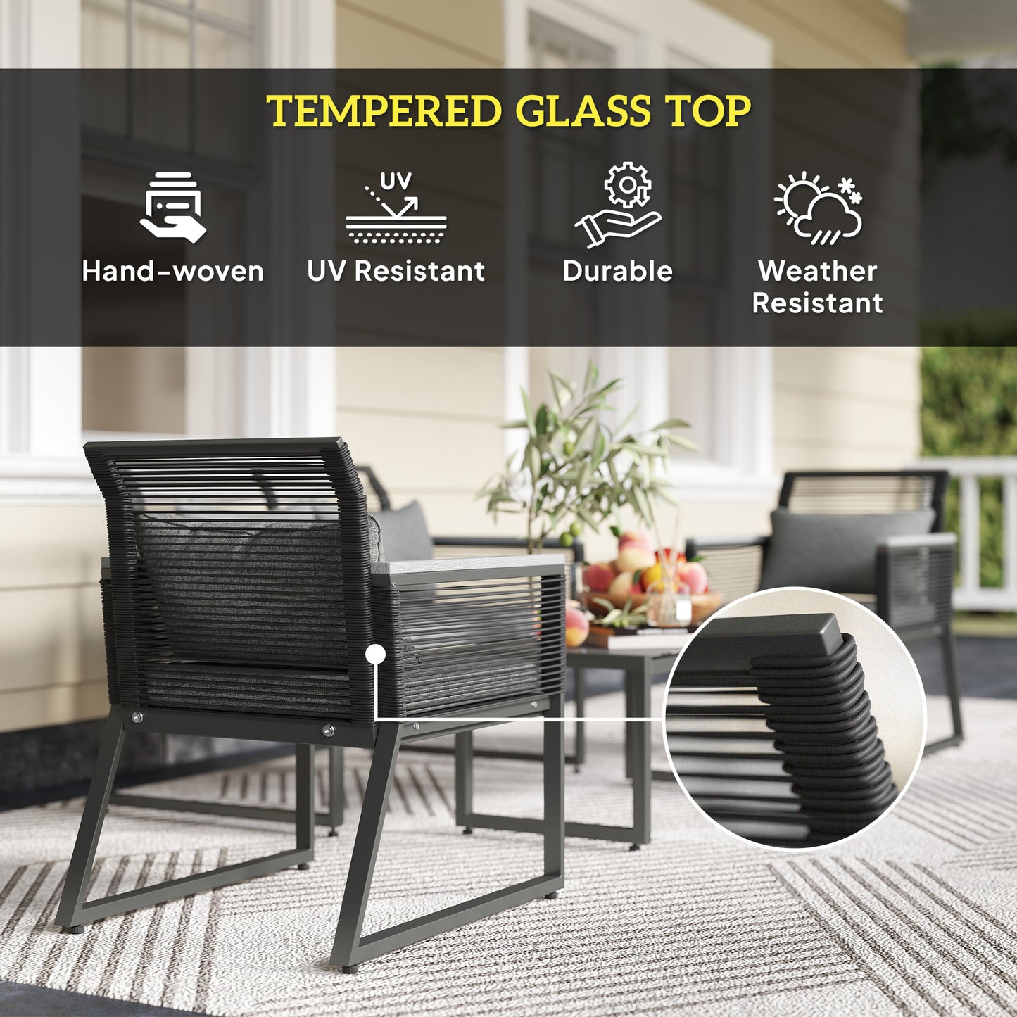 4 Pieces Rattan Garden Furniture Set (5)