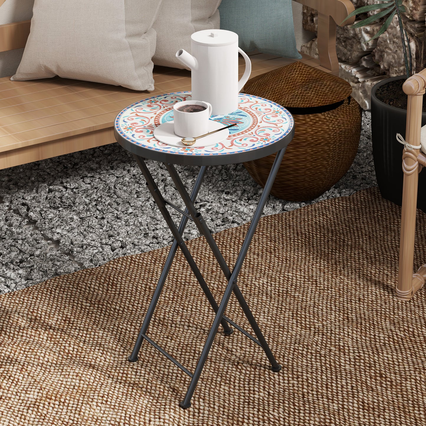 Mosaic Outdoor Garden Table (1)