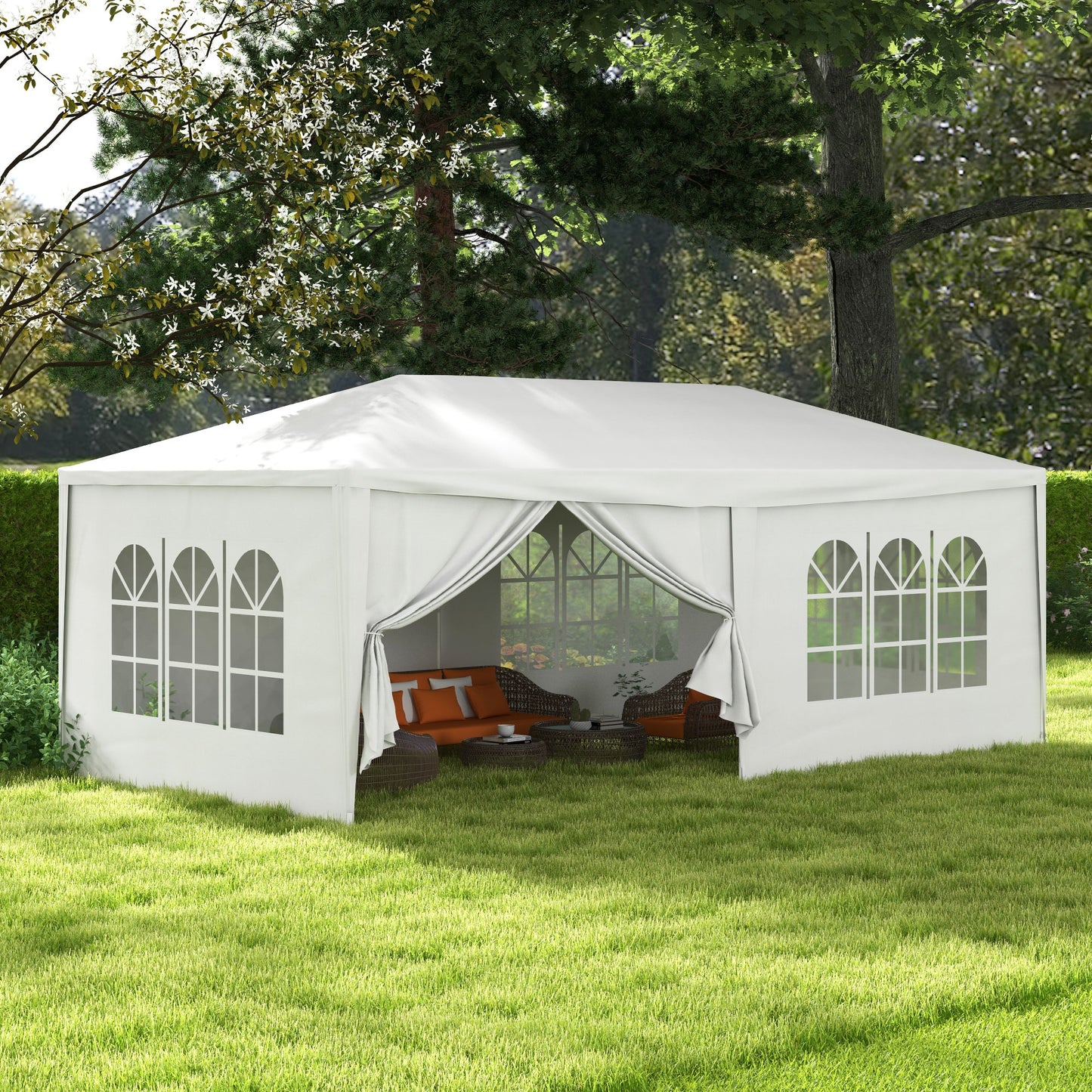 6 x 3 m Party Tent Wedding Gazebo Outdoor Waterproof PE Canopy Shade