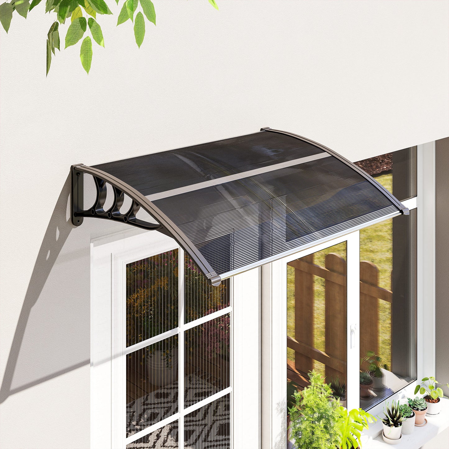 Front Door Canopy Outdoor Awning Aluminium Rigid Plastic (2)