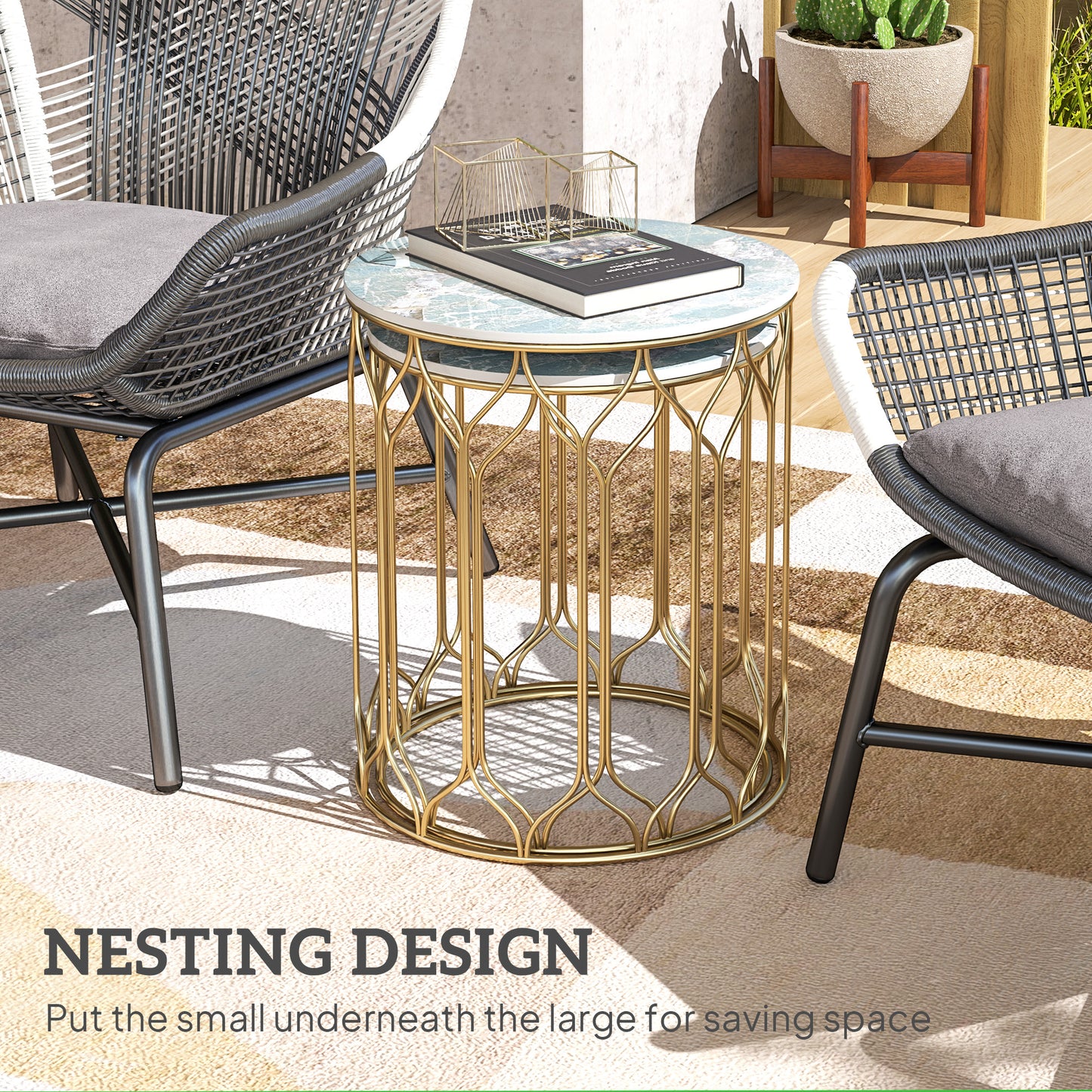 Round Coffee Table Set of 2