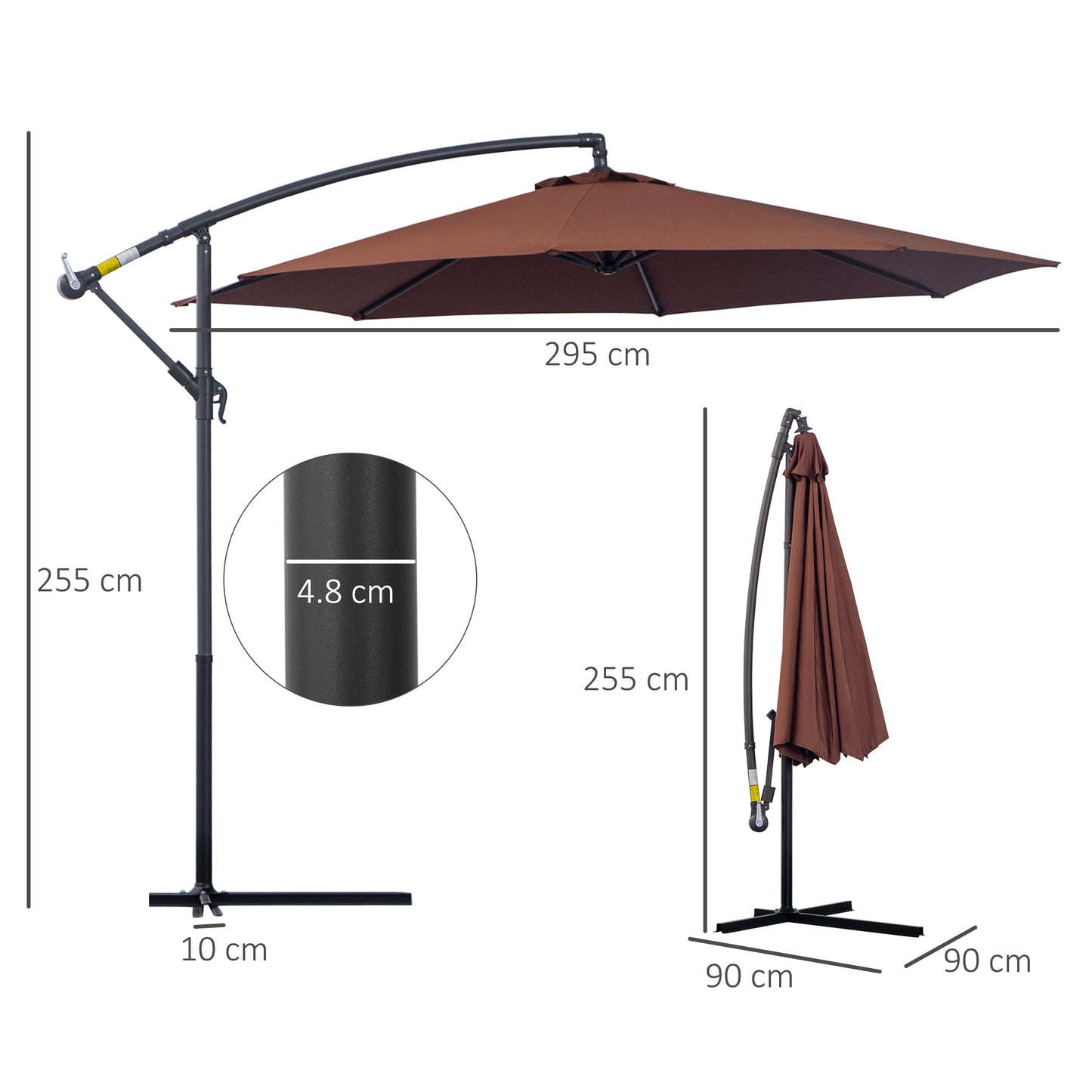 Φ3m Hanging Umbrella Parasol