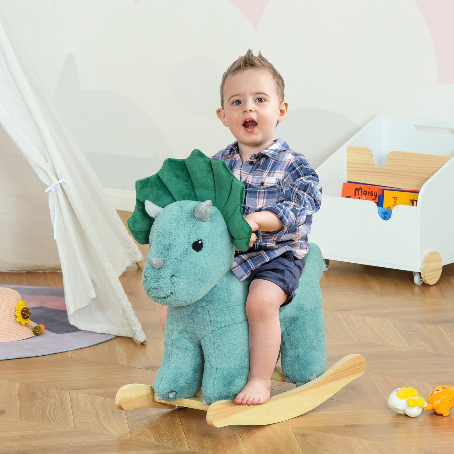 Plush Ride-On Rocking Dinosaur, with Sound