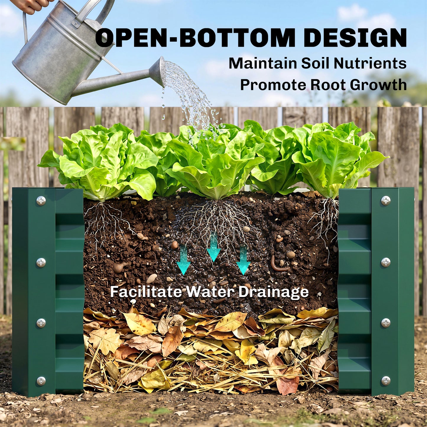 Set of Two 60 x 60cm Steel Planter Boxes
