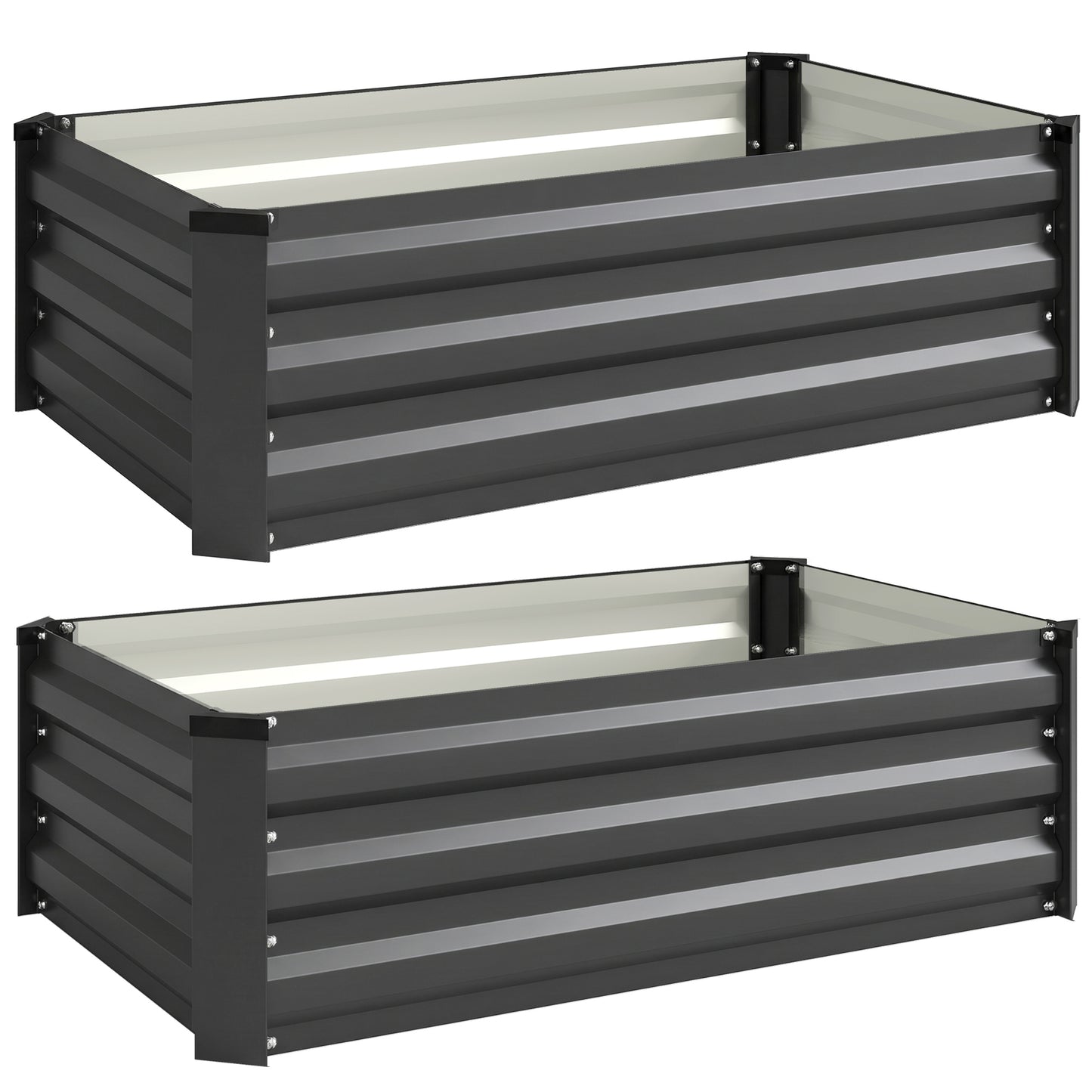 Set of Two 100 x 60cm Steel Planter Boxes