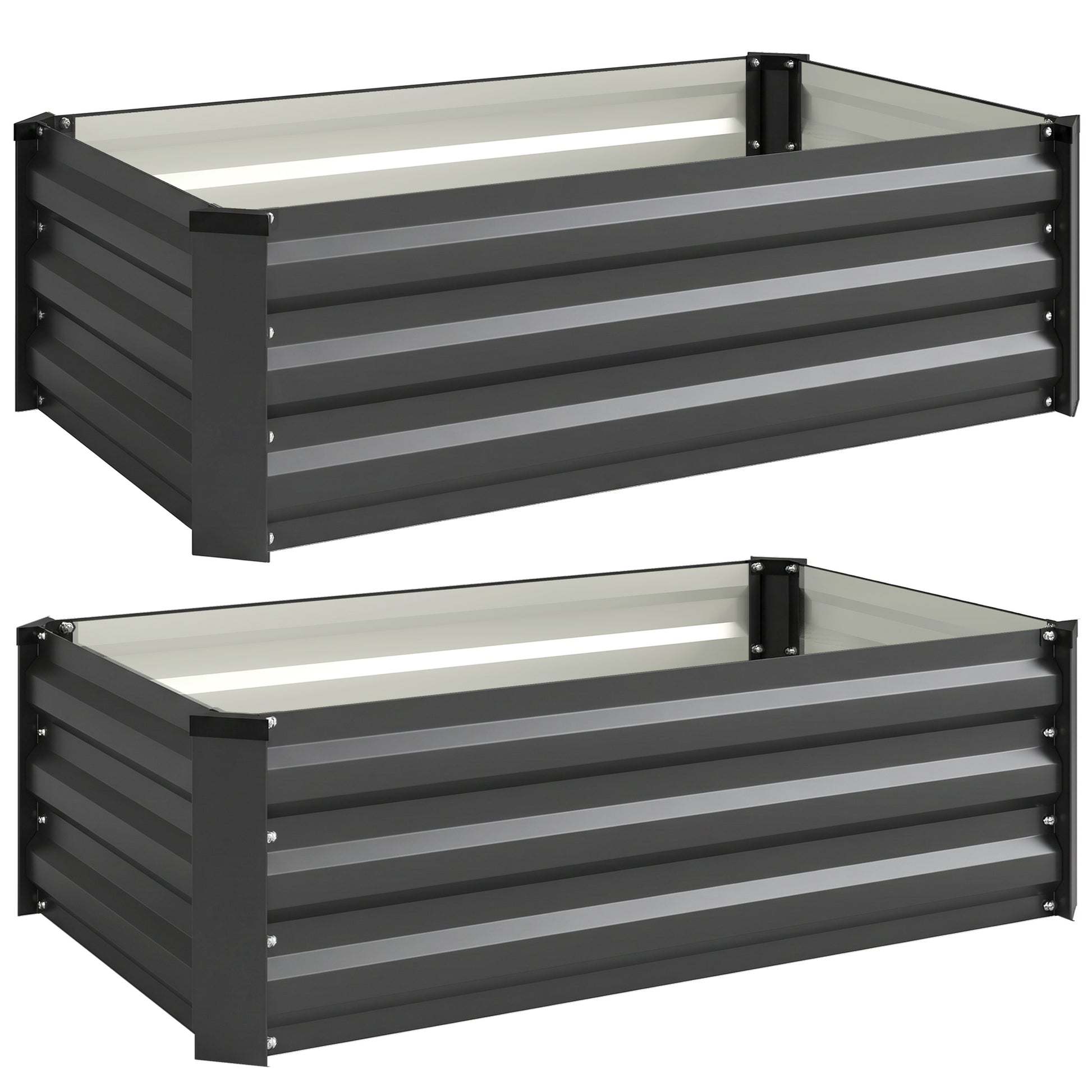 Set of Two 100 x 60cm Steel Planter Boxes