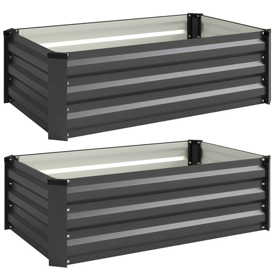 Set of Two 100 x 60cm Steel Planter Boxes
