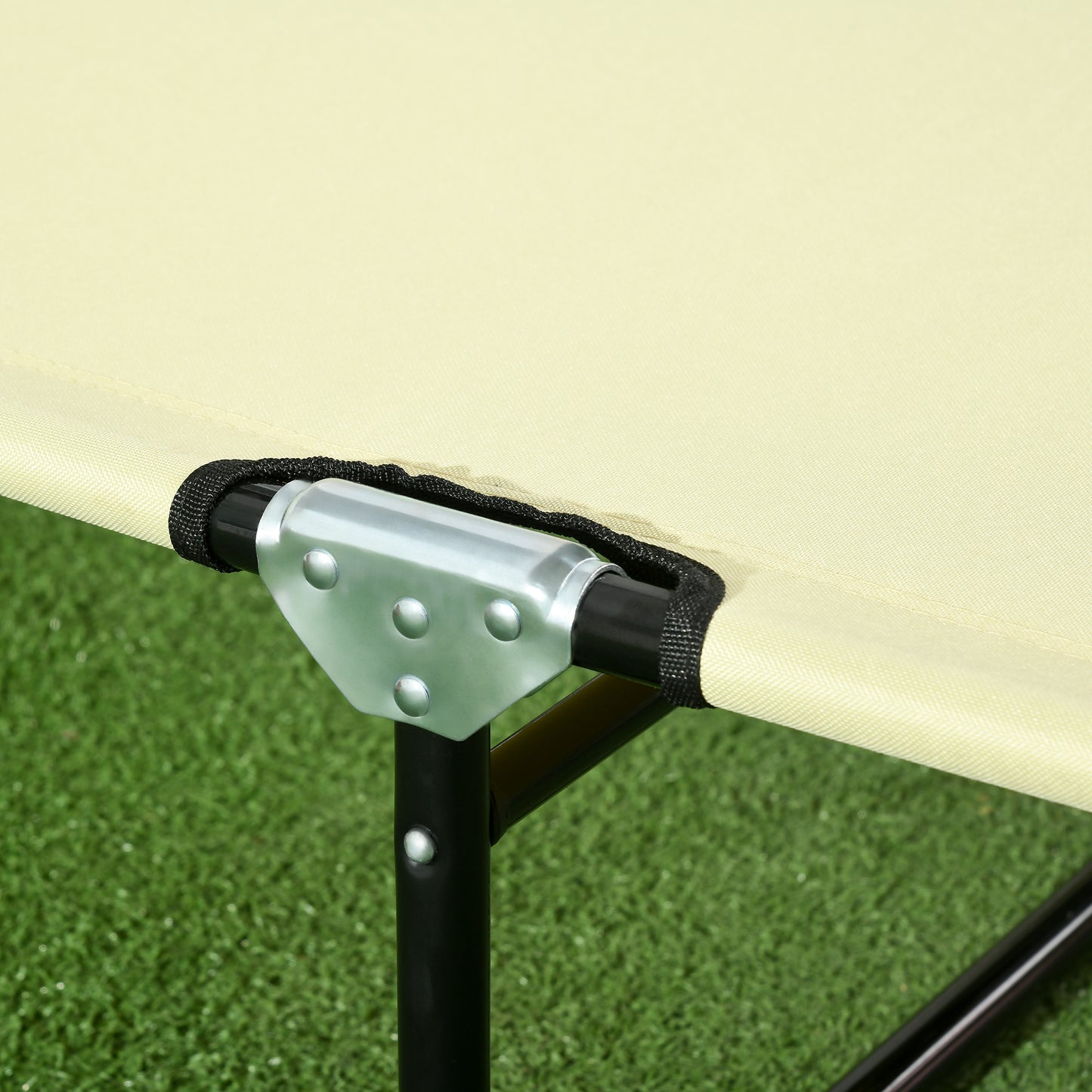 Set of Two Metal Frame Folding Sun Loungers