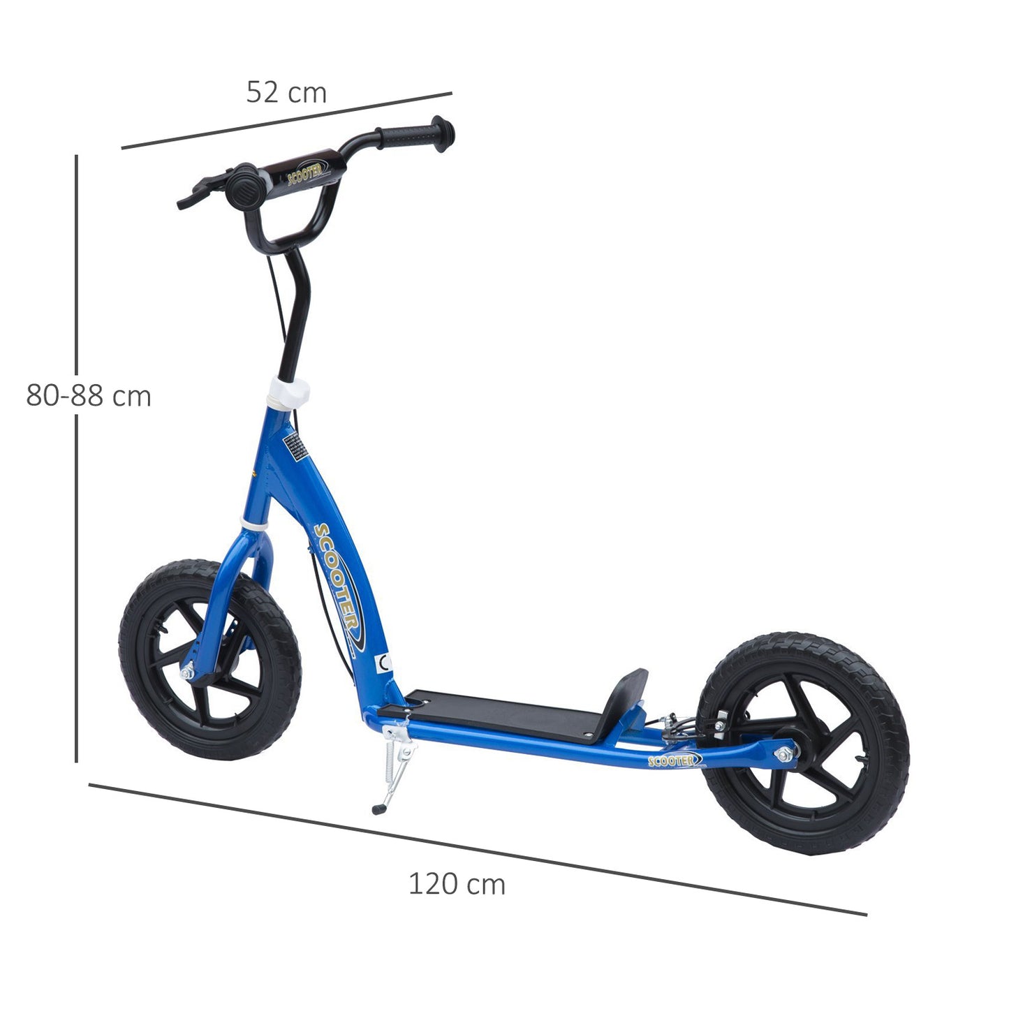 Kids Scooter Kick Scooter, with 12" EVA Tyres, Rear Brake