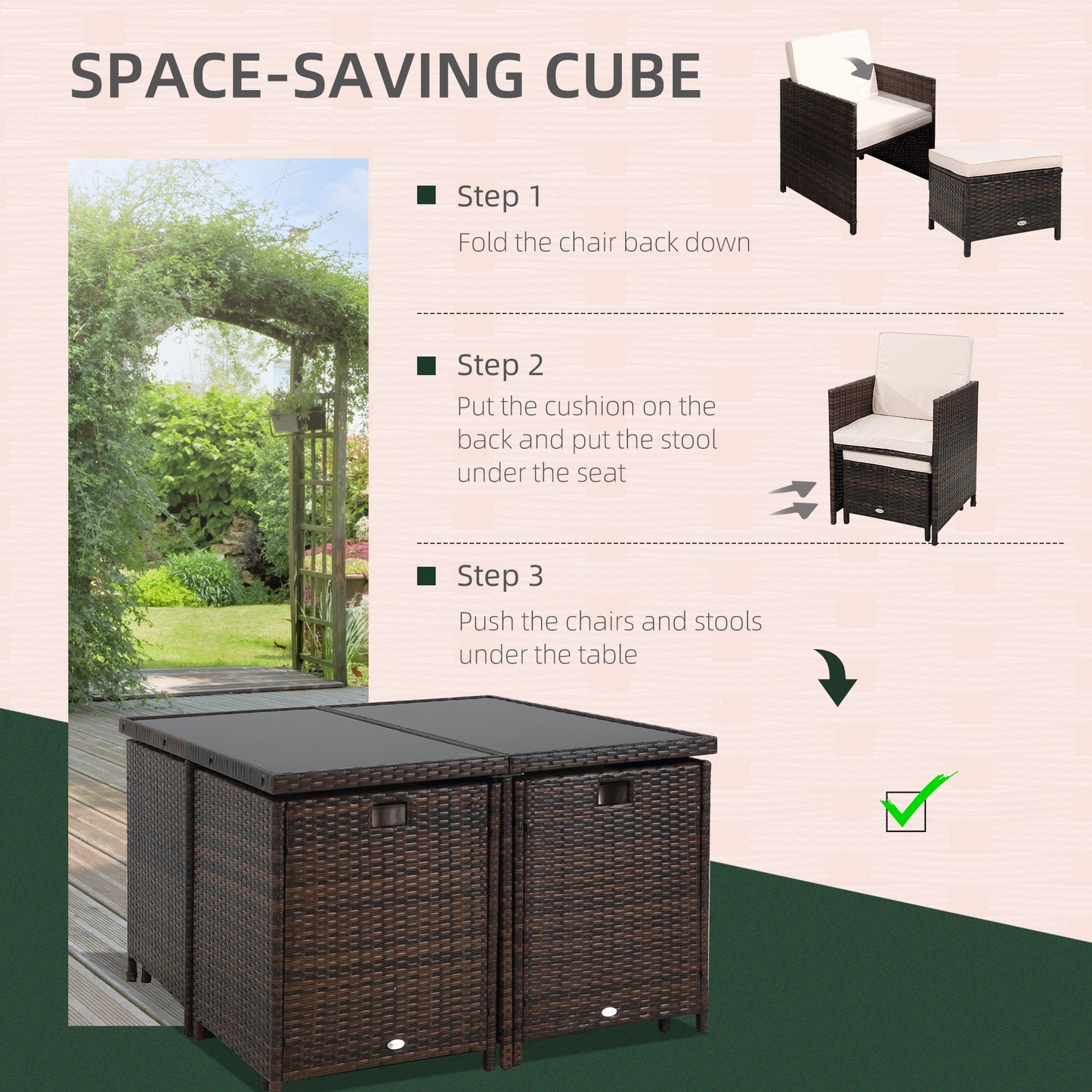 8 Seater Rattan Cube Garden Furniture Set