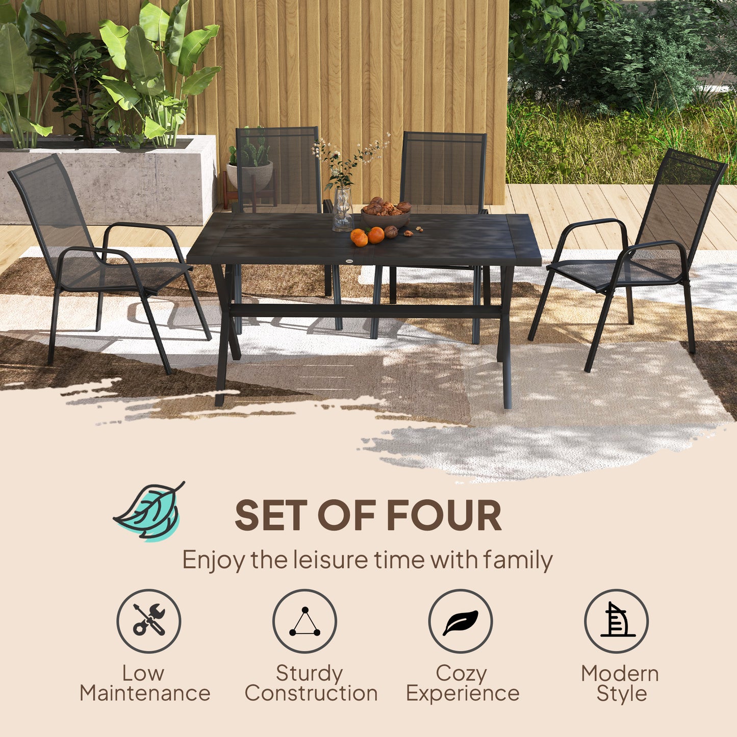 Set of Four Stackable Mesh Seat Chairs (3)
