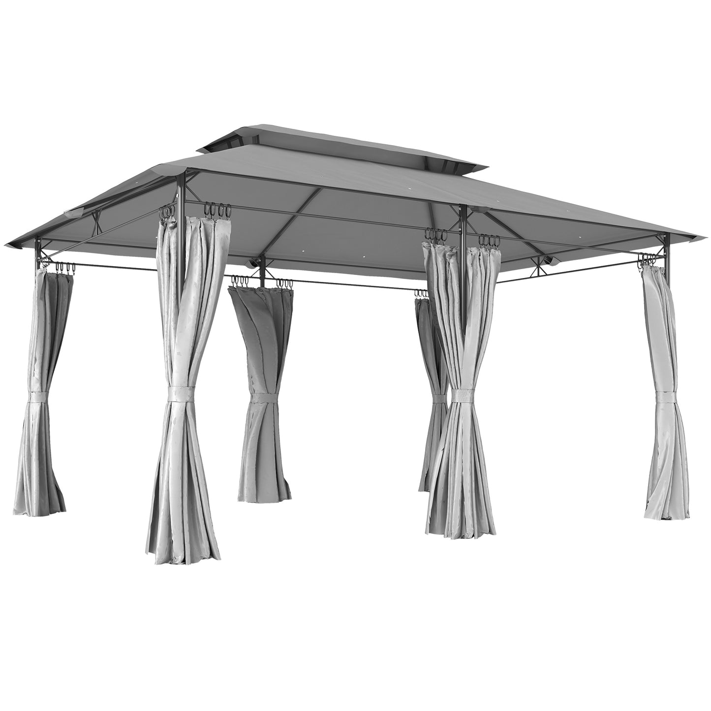 3 x 4m Metal Frame, Two-Tier Roof Gazebo