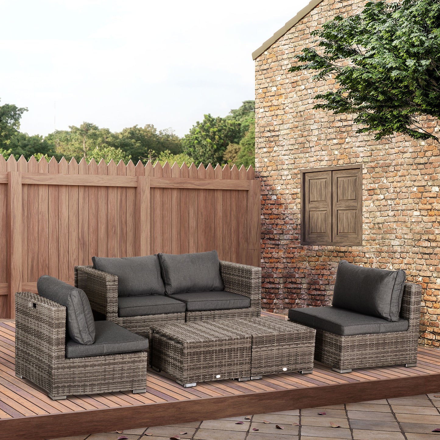 8 Pieces Rattan Garden Furniture Set