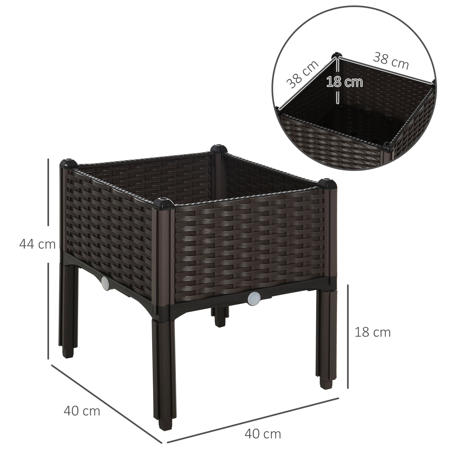 26L Garden Raised Bed Elevated Patio Flower Plant Planter Box PP