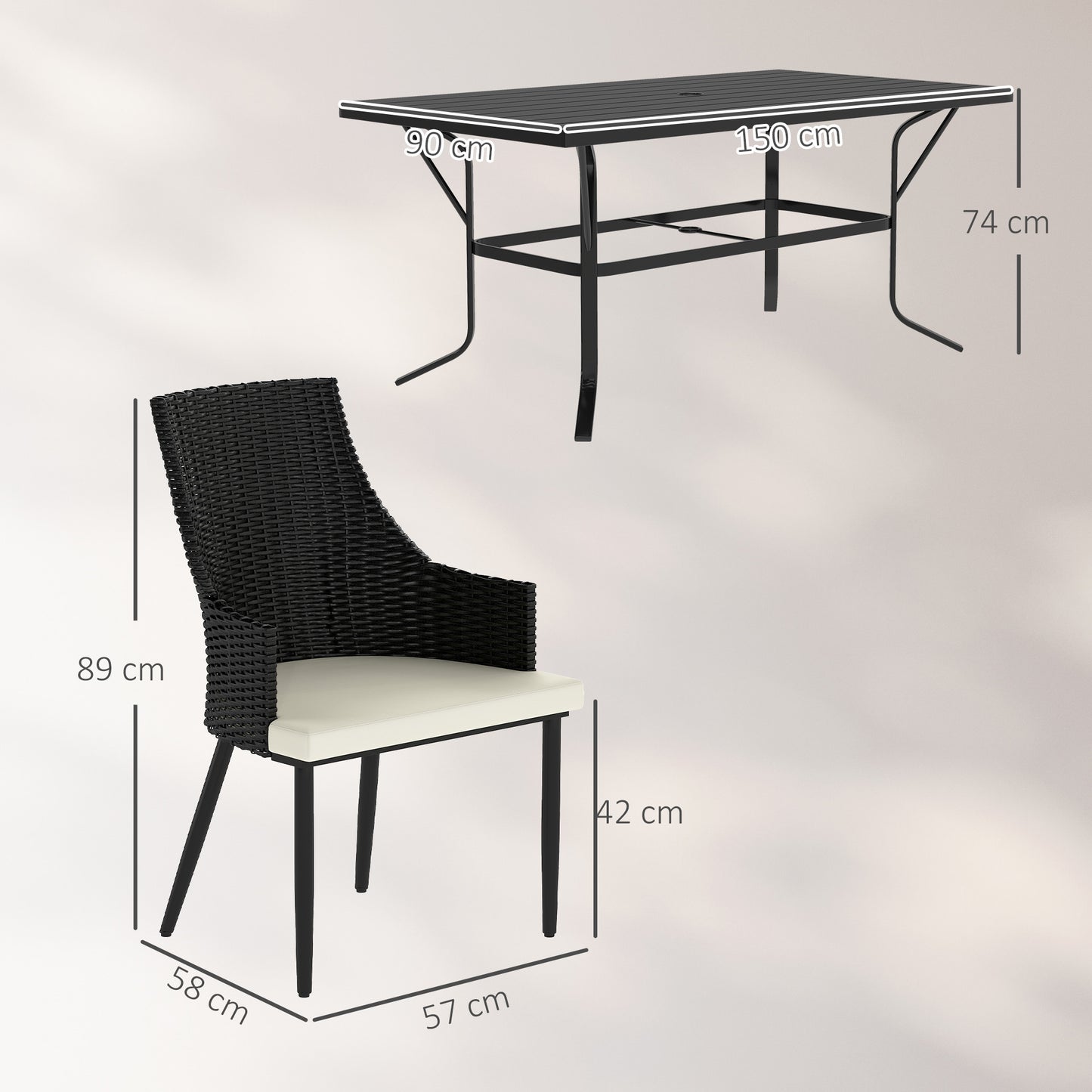 6 Seater Rattan Dining Set with Cushions (1)