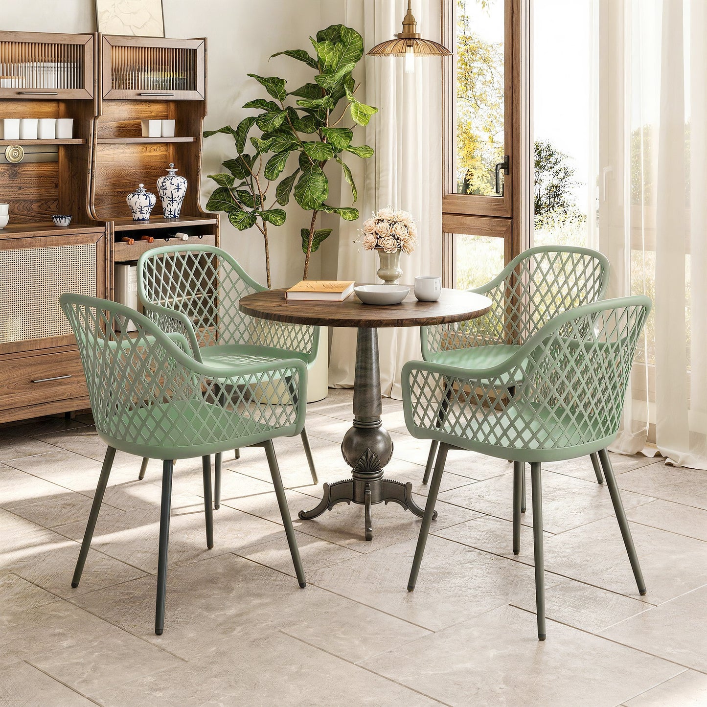 Garden Chairs Set of 4, Garden Dining Chairs