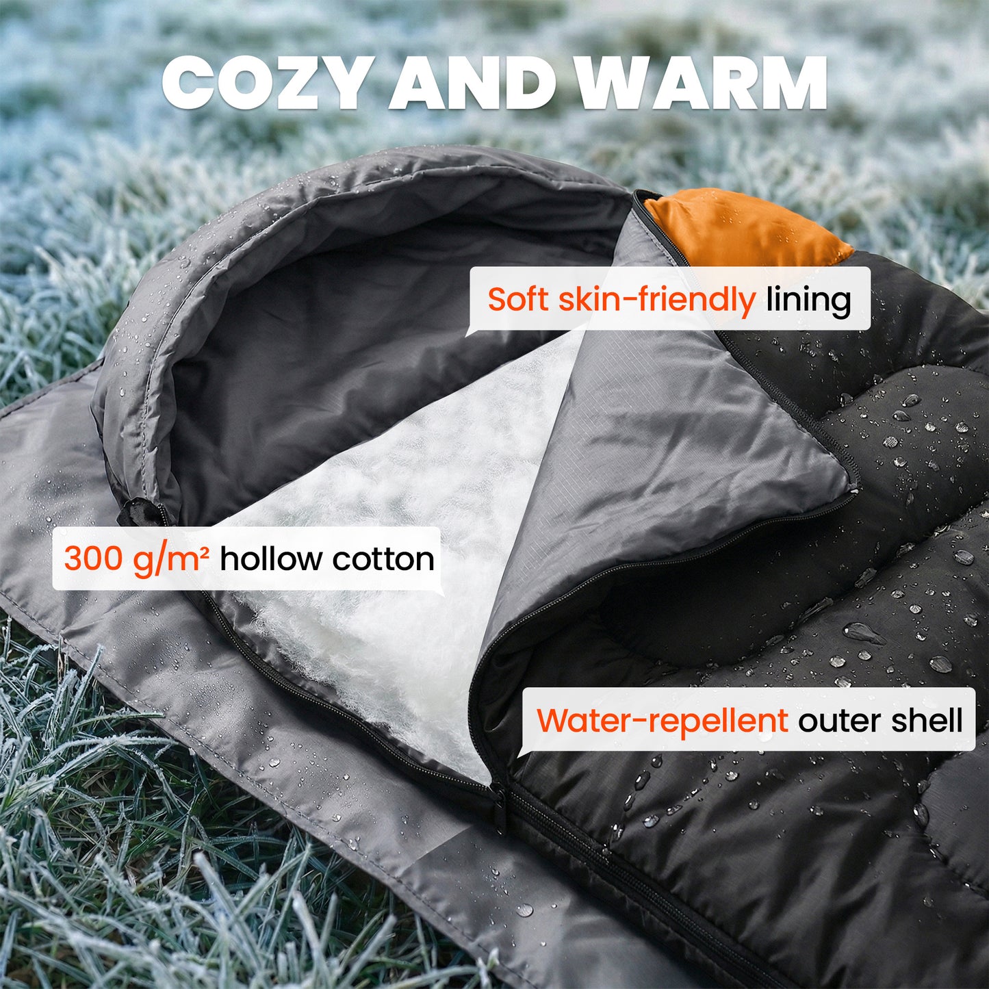 Sleeping Bag for Adults, Lightweight & Compact Sleeping Bag, 3 Seasons