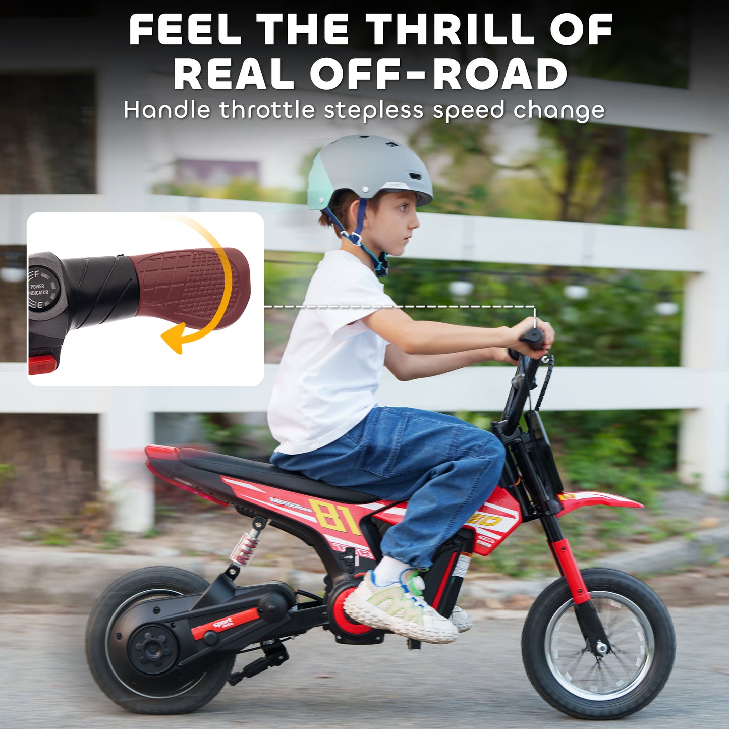 Kids Electric Motorbike 3 Gearboxes Speed Ride on Motorcycle