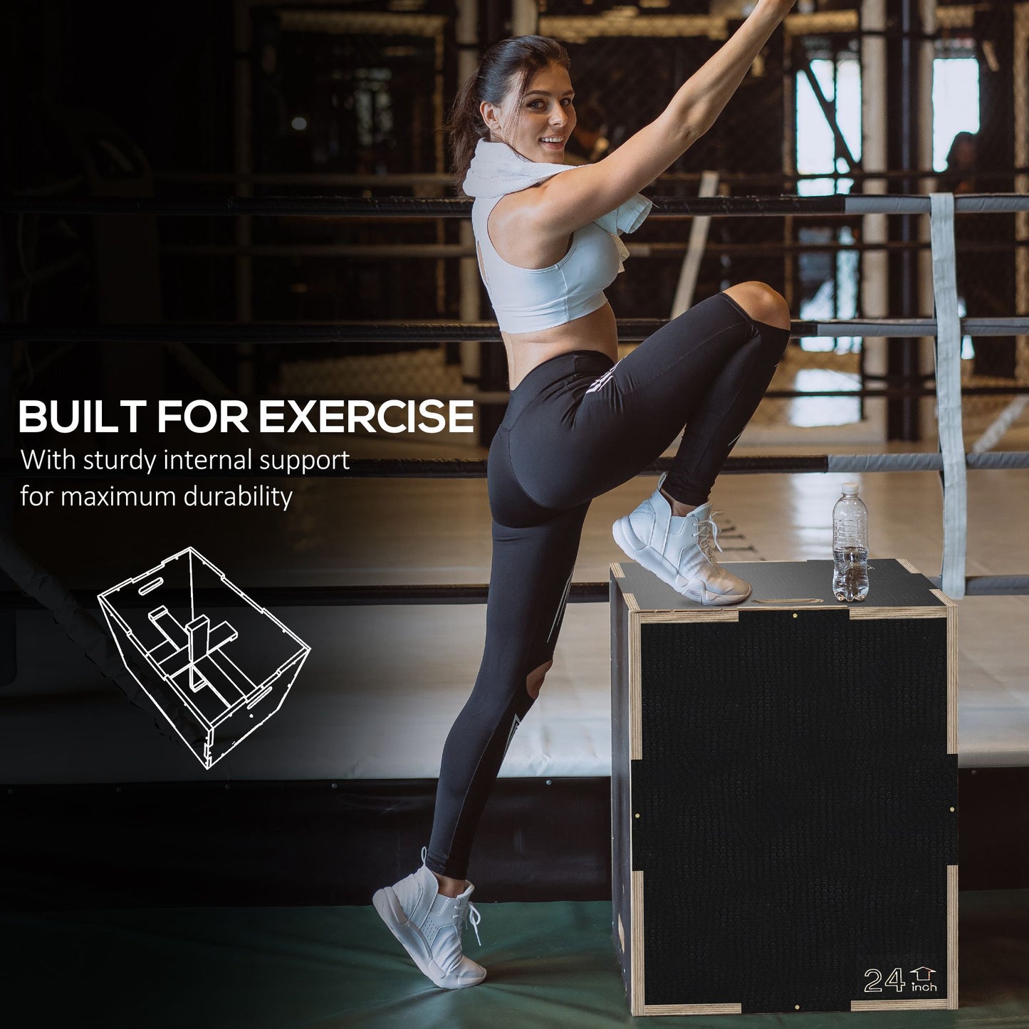 Multi-Faceted Jump Box, Wooden Step Up Box, for Home, Gym, Exercise (2)