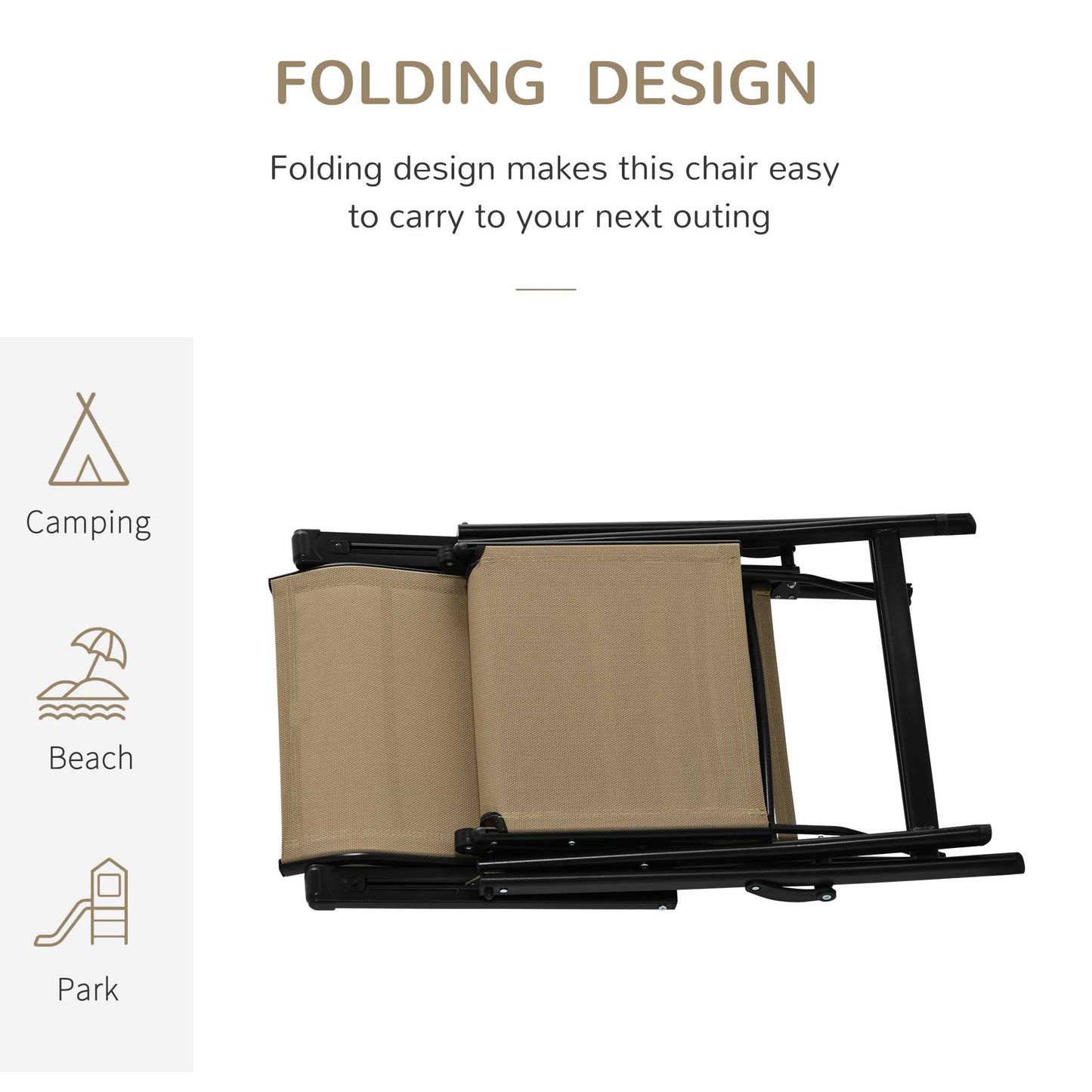 Outdoor Set of 2 Outdoor Sun Lounger 10-Position Adjustable