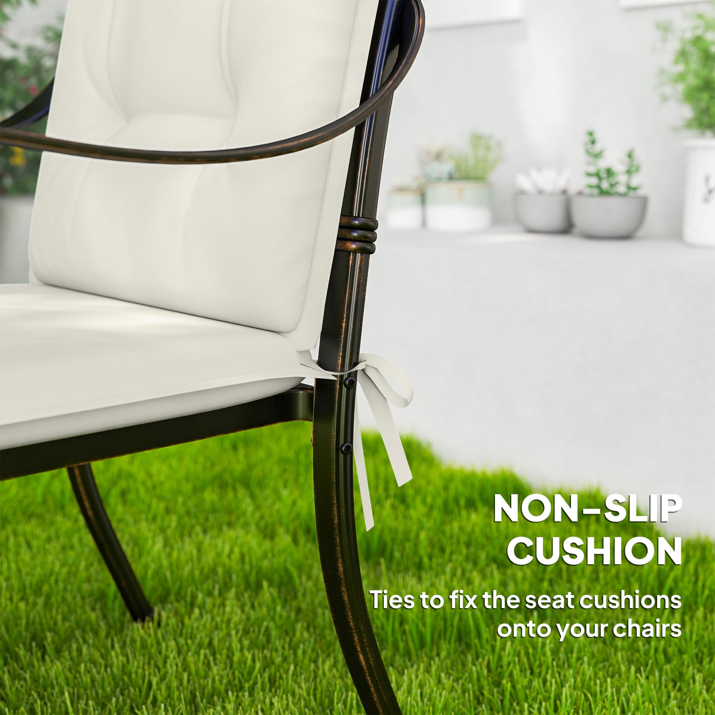 Set of Four Padded Garden Seat Cushions