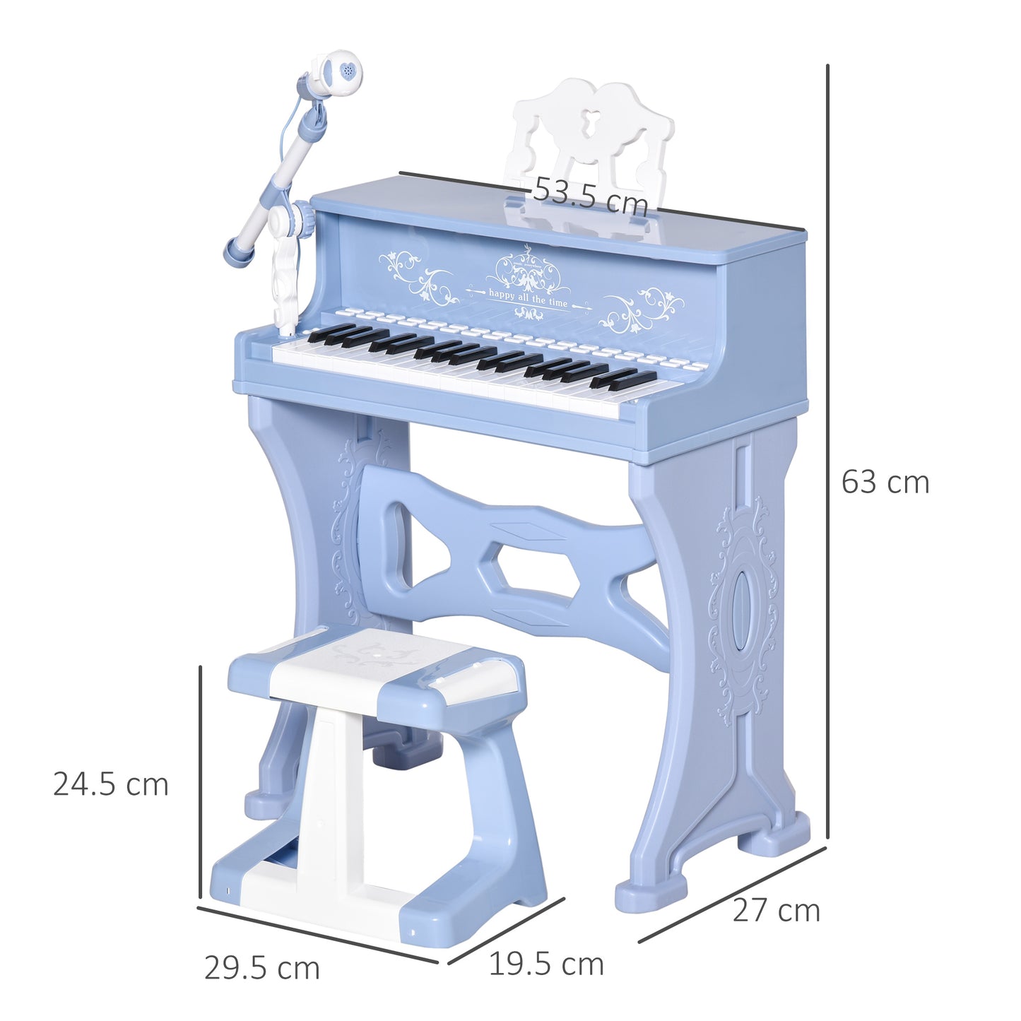 37 Keys Kids Piano Mini Electronic Keyboard Light Kids Musical (1)