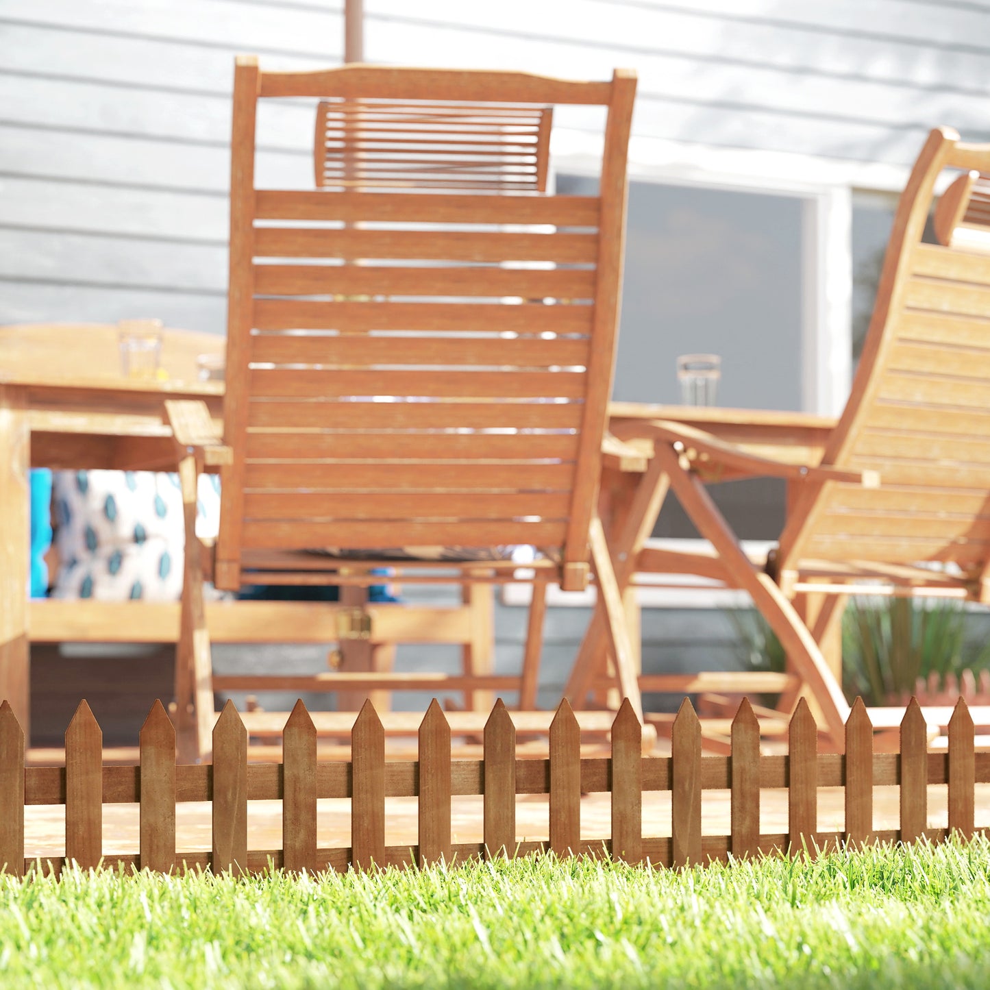 Pack of 12 Wooden Border Fences