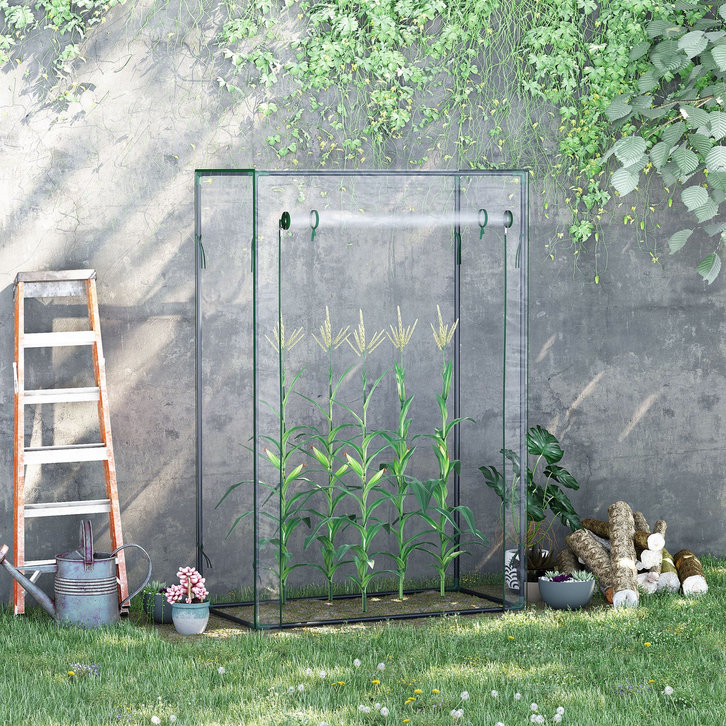 Tomato Greenhouse with Roll-up Door, Mini Greenhouse with PVC Cover