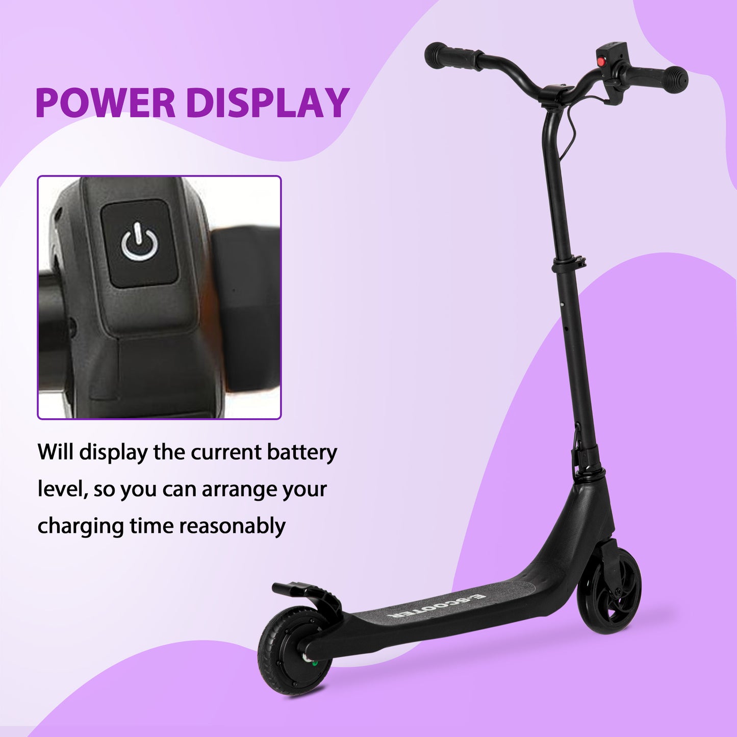 Electric Scooter, 120W Motor E-Scooter, Adjustable Height