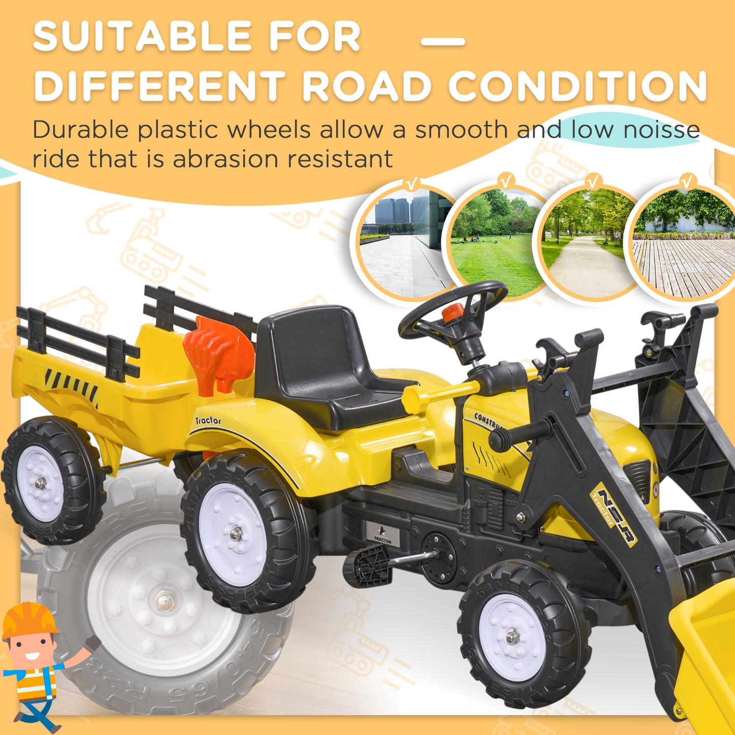 Kids Pedal Go Kart Excavator