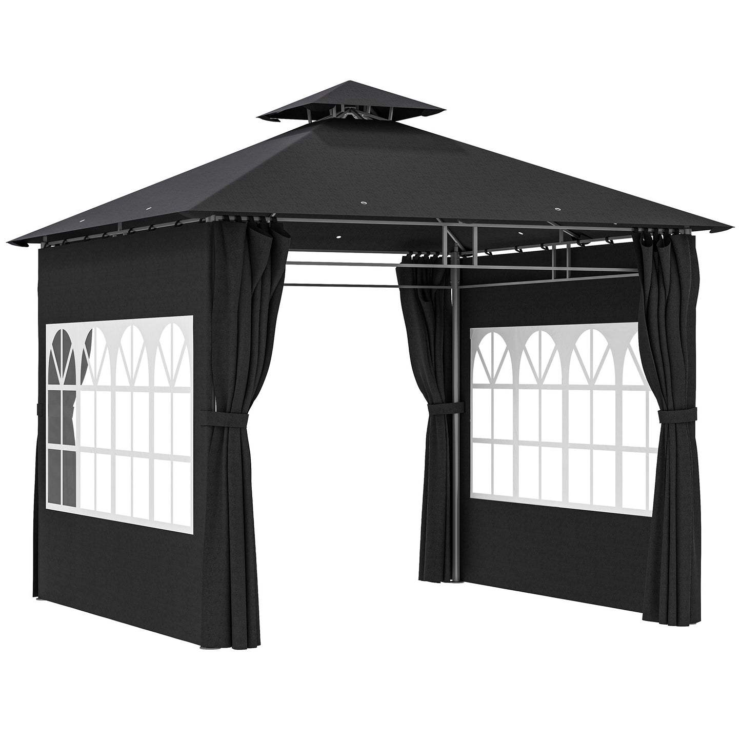 3 x 3 m Garden Gazebo, Double Roof Metal Gazebo